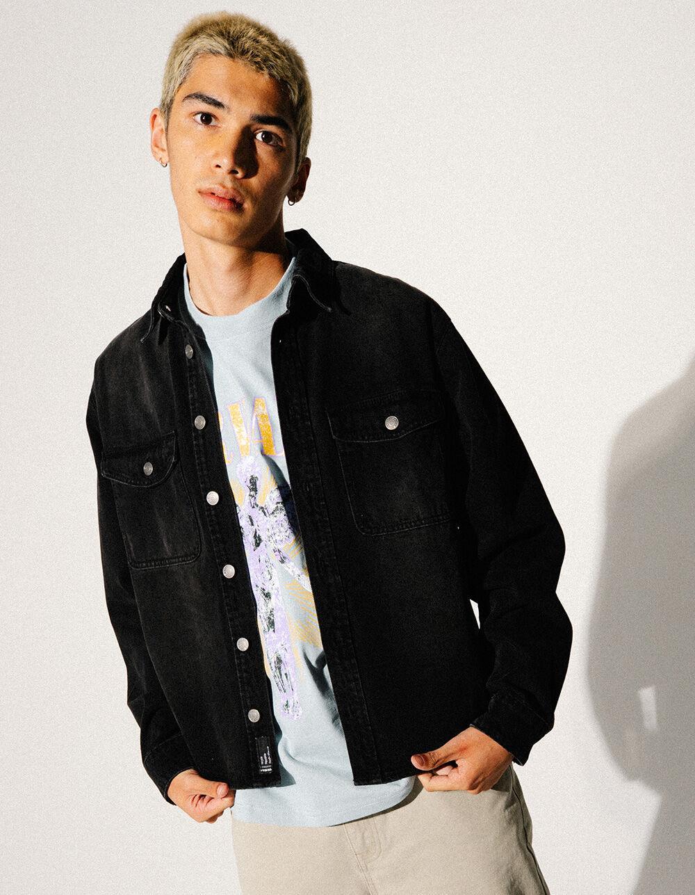 RSQ Mens Denim Overshirt - BLACK Product Image