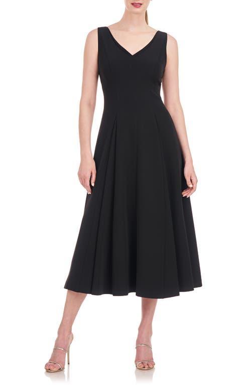 Womens Wanda Pleated Crepe Midi-Dress Product Image