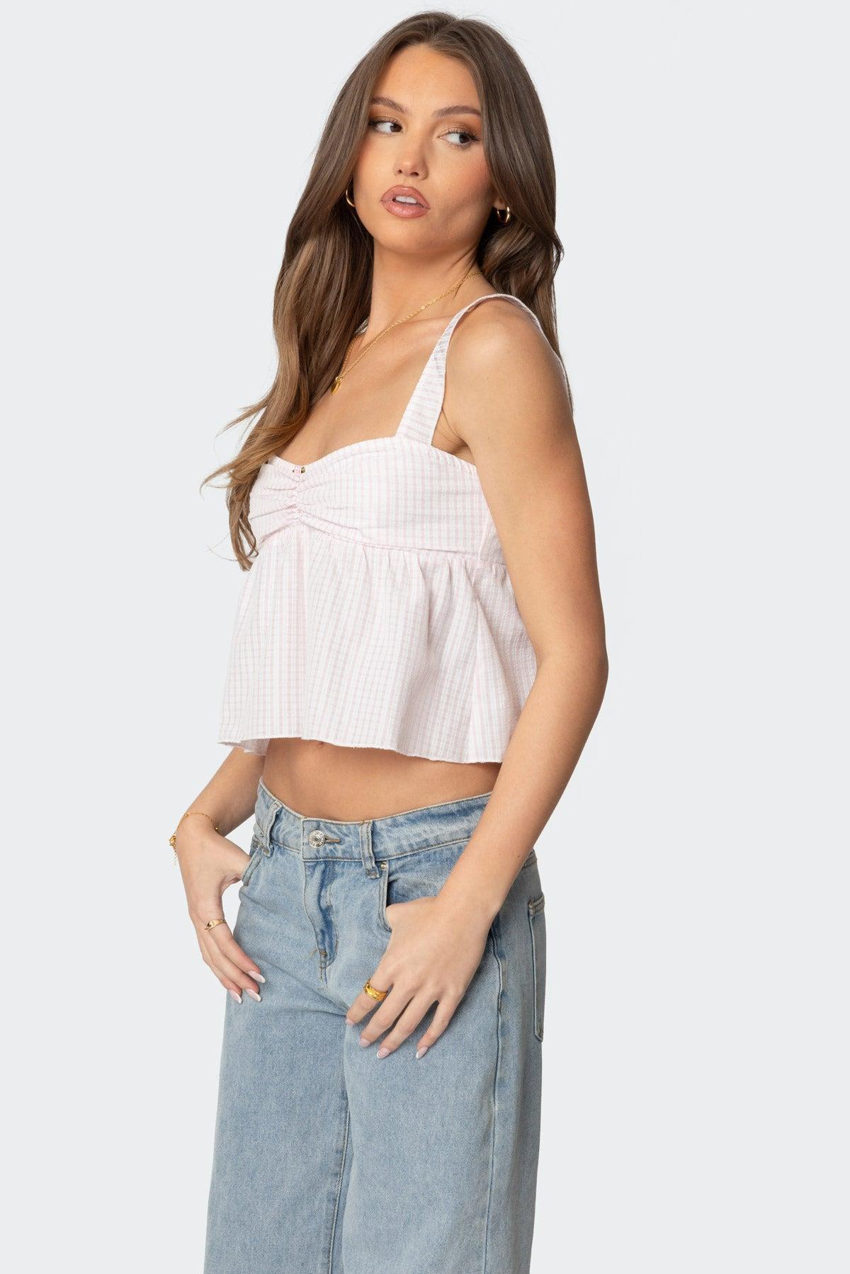 Linn Babydoll Gingham Top Product Image