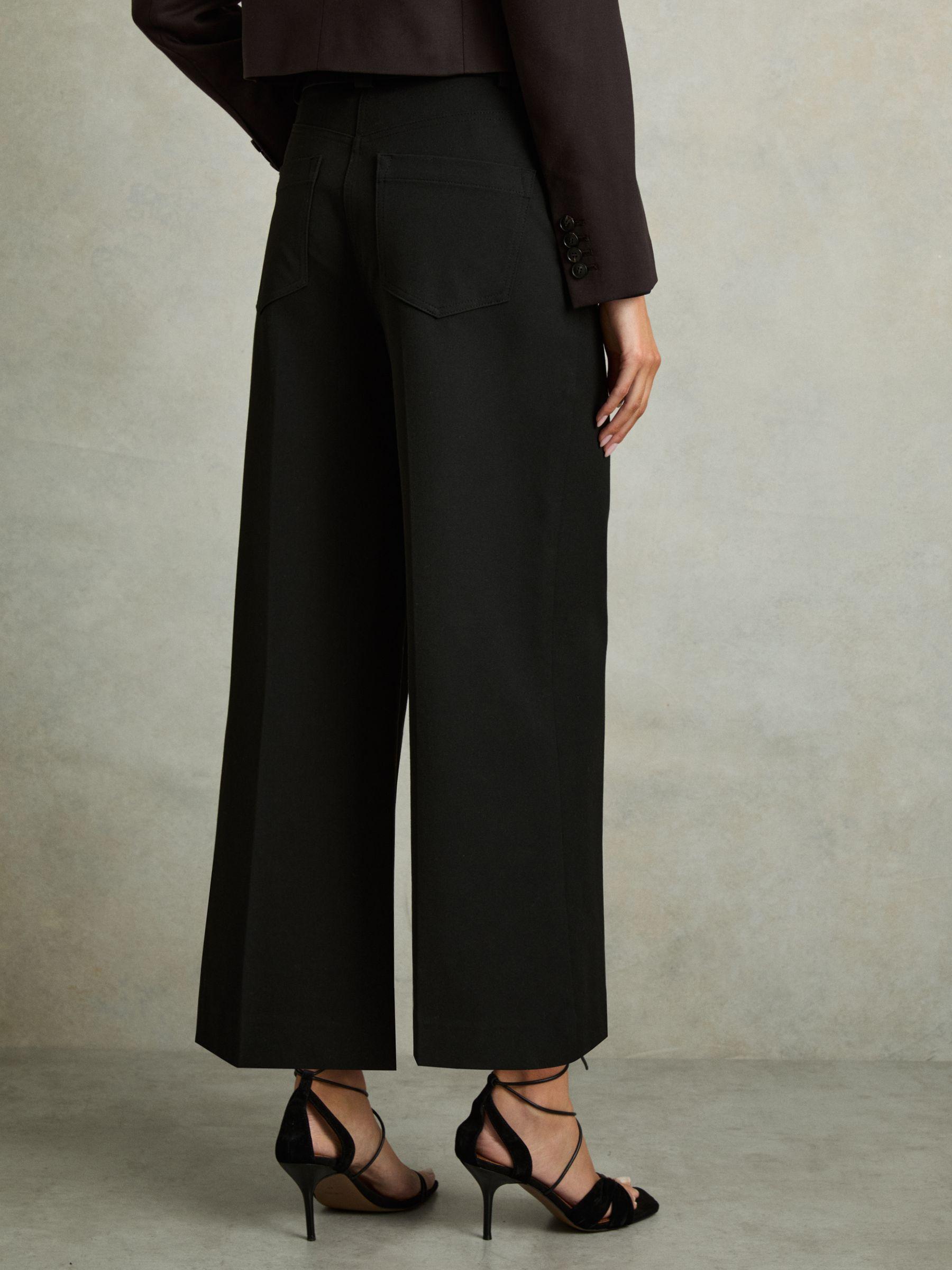 Petite Twill Culotte Trousers in Black Product Image