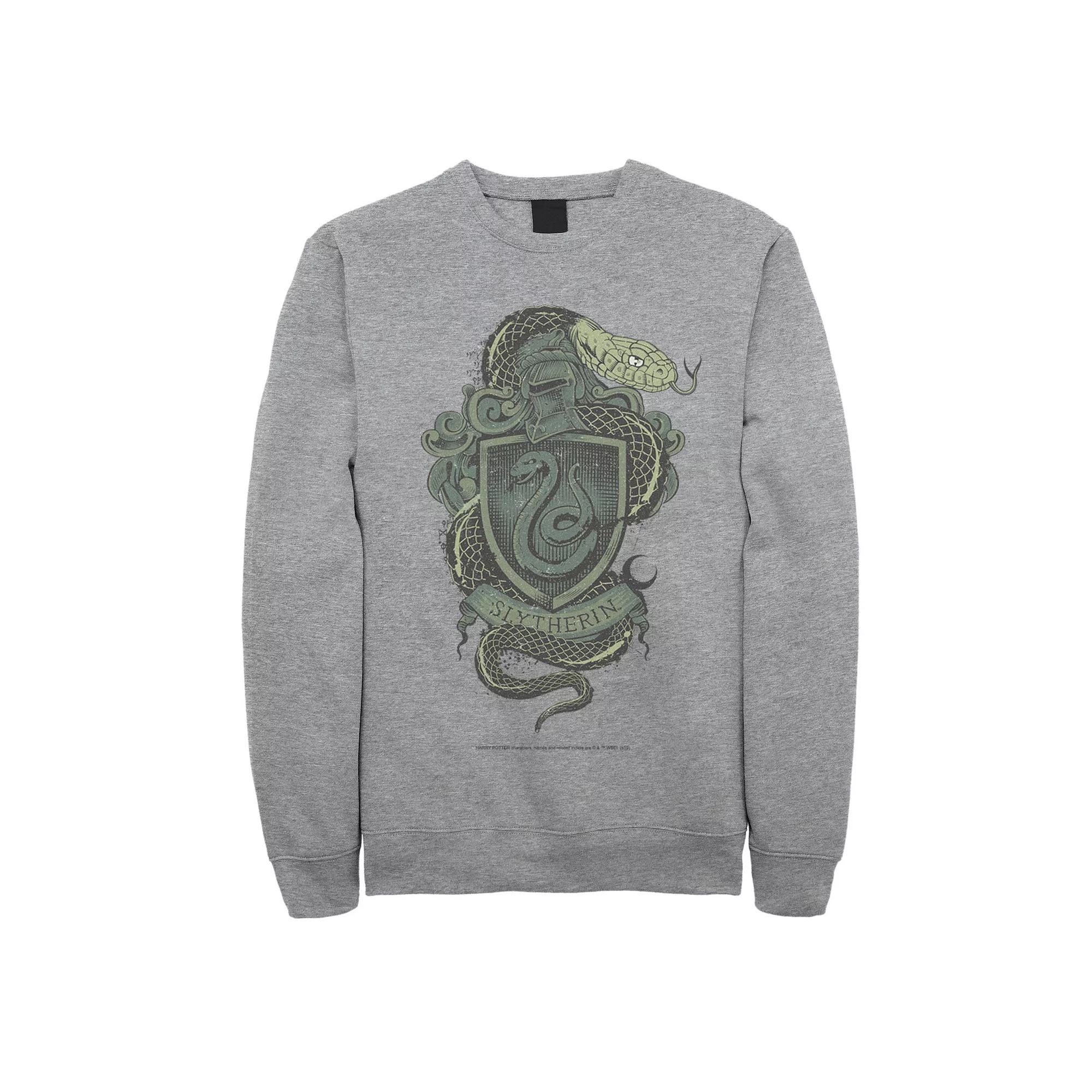 Men's Harry Potter Slytherin House Crest Fleece Pullover, Size: 3XL, Athletic Grey Product Image