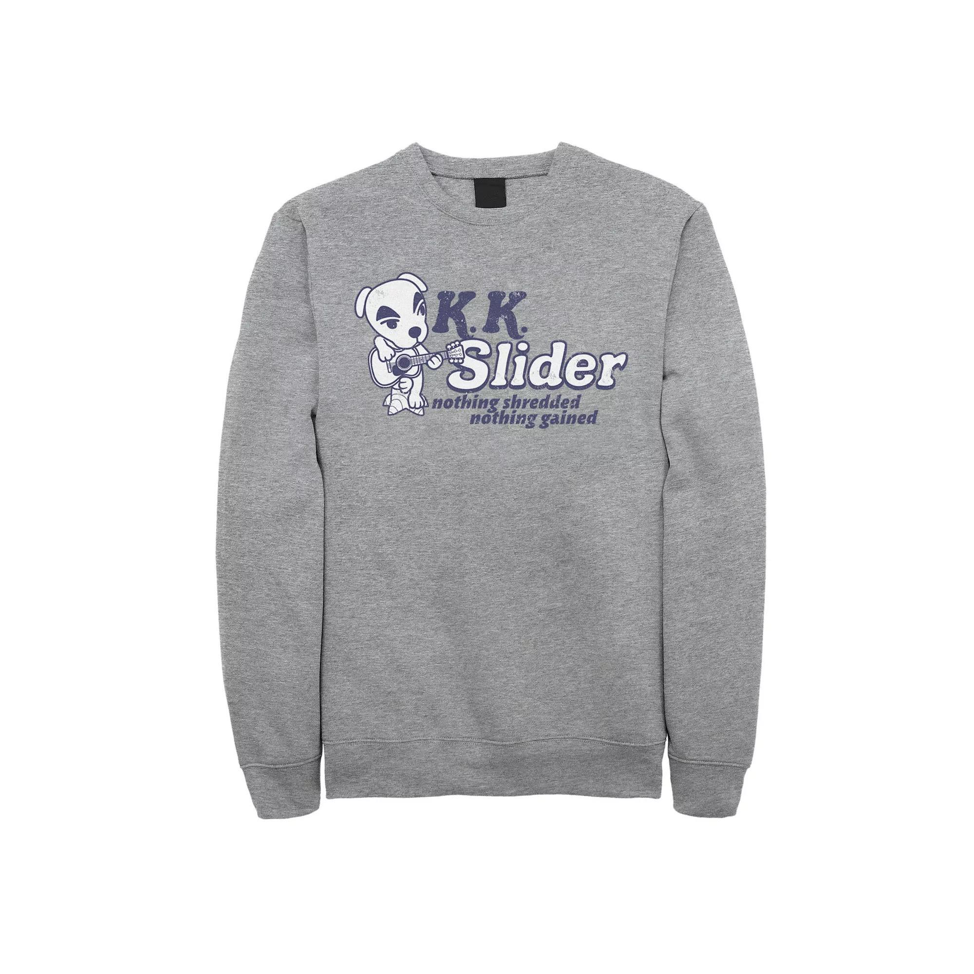 Big & Tall Animal Crossing K.K. Slider Nothing Shredded Nothing Gained Fleece Sweatshirt, Men's, Size: 4XL, Athletic Grey Product Image