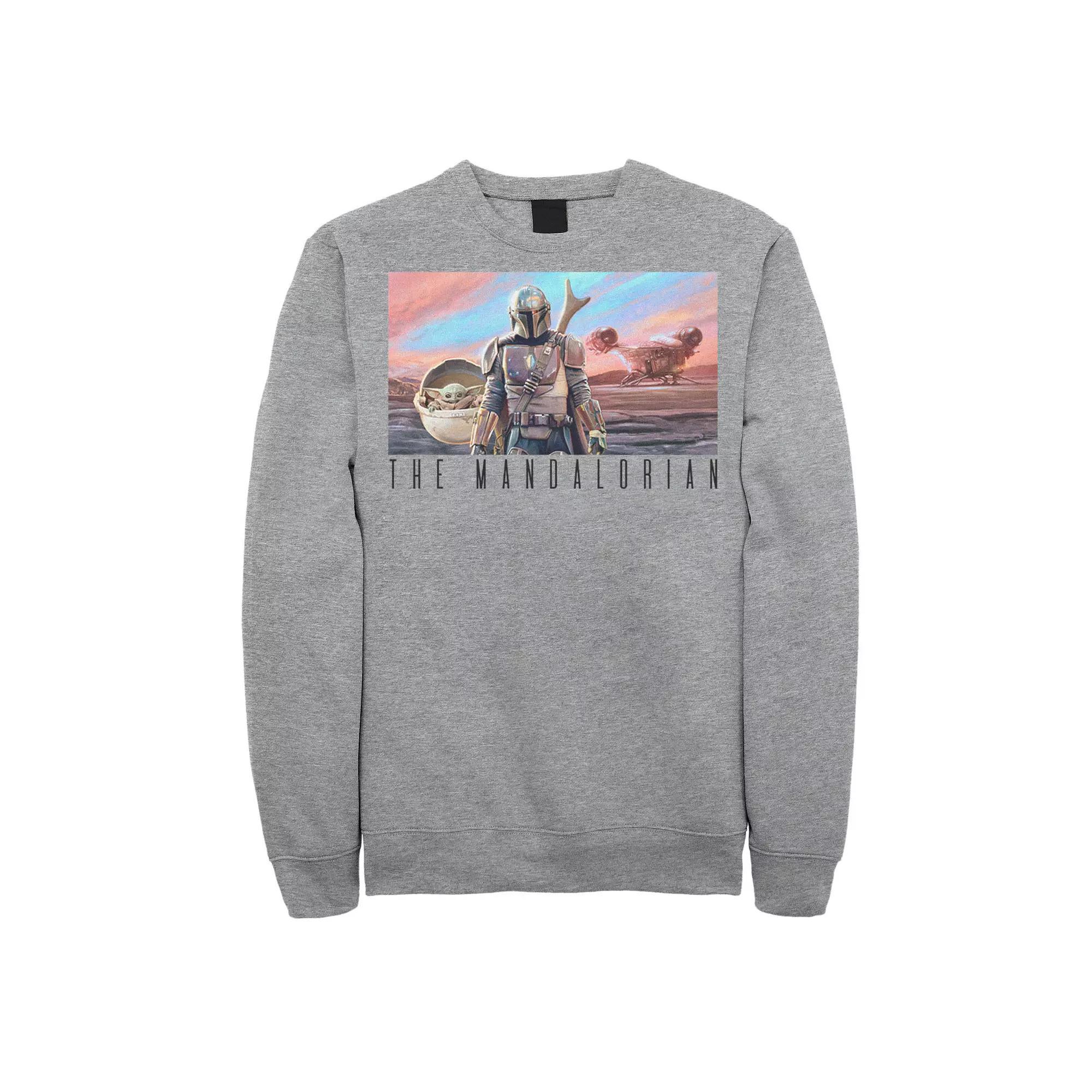 Men's The Mandalorian Colorful Poster Sweatshirt, Size: Medium, Athletic Grey Product Image