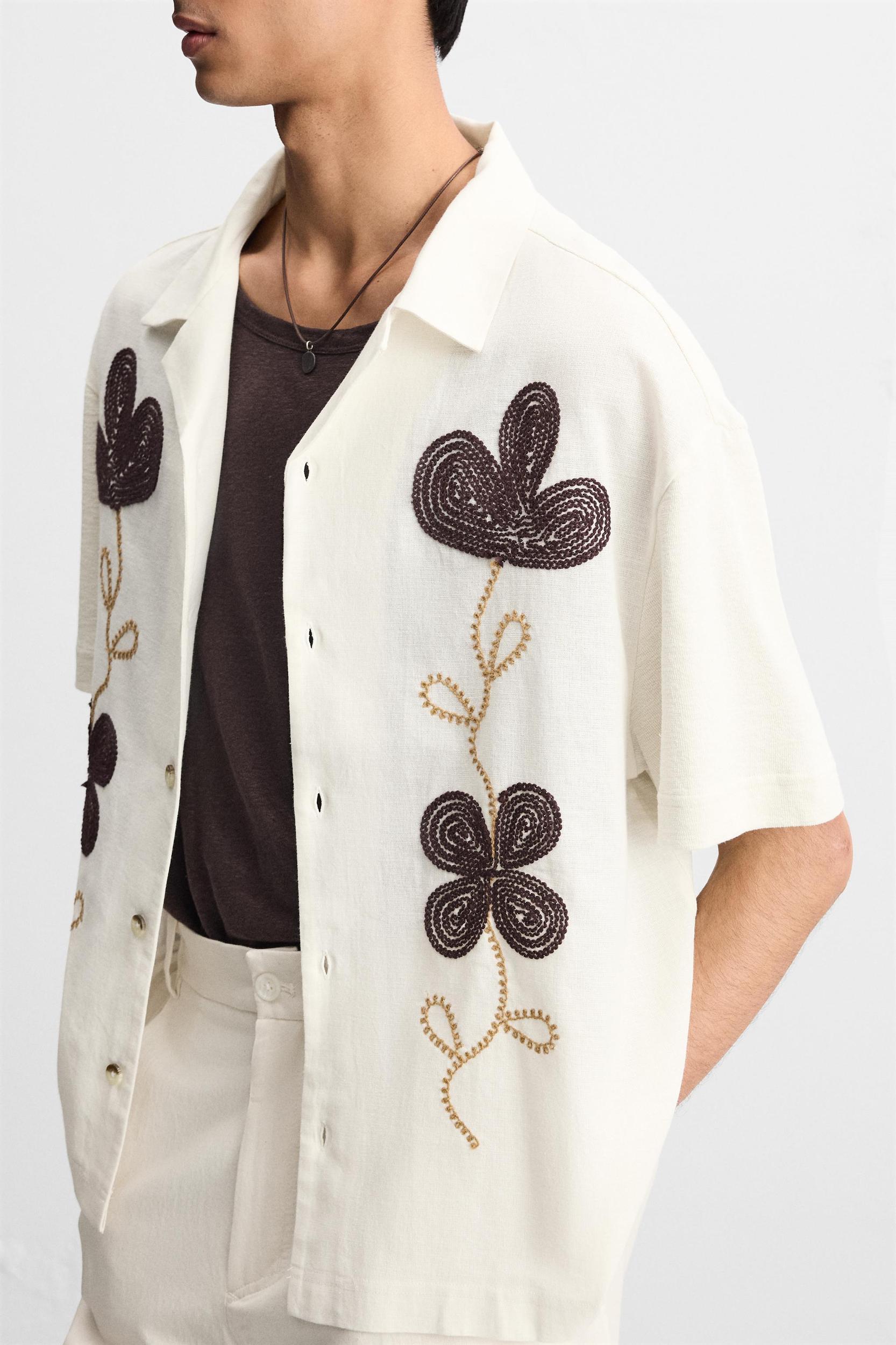 FLORAL EMBROIDERY SHIRT Product Image