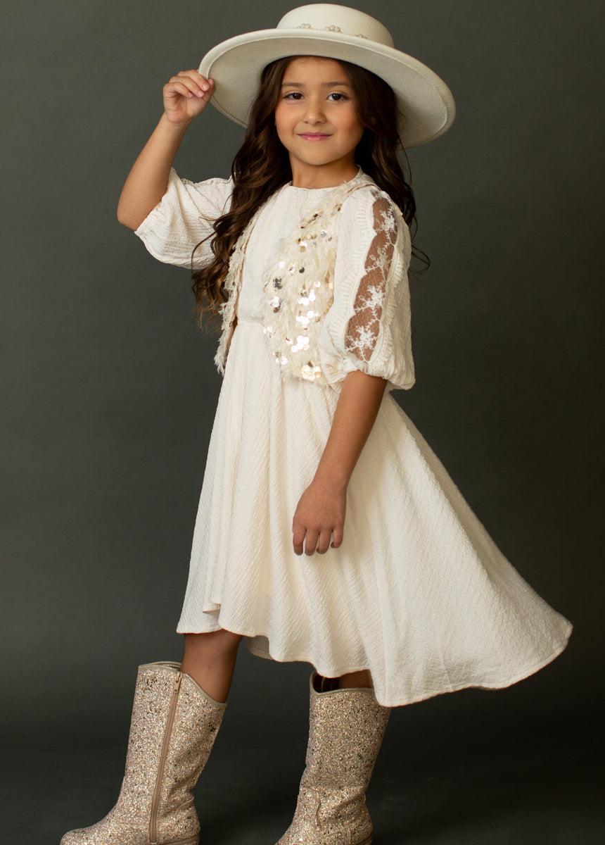 Sariyah Dress in Cream Girls Product Image