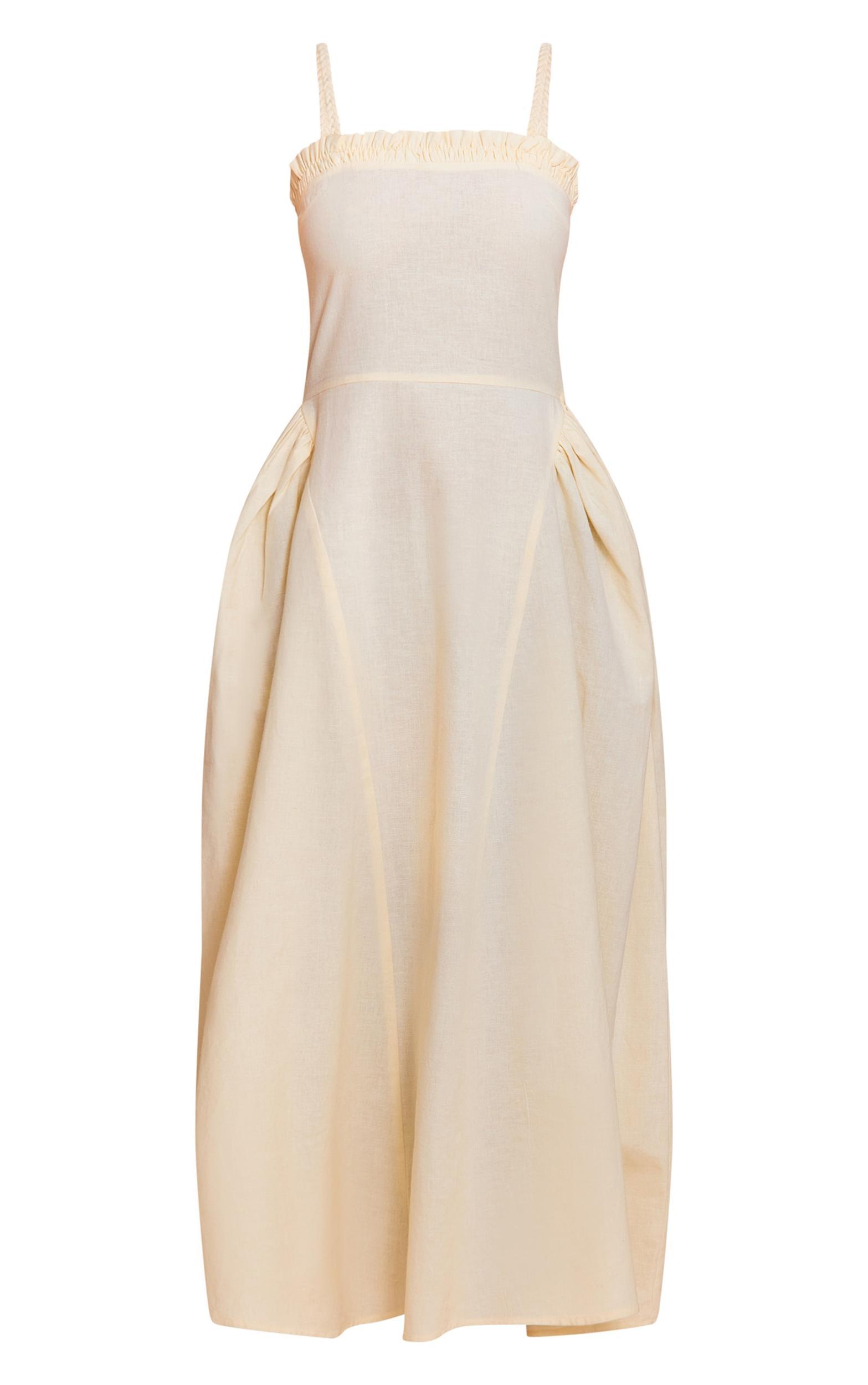 Lemon Braided V Waist Midaxi Dress Product Image