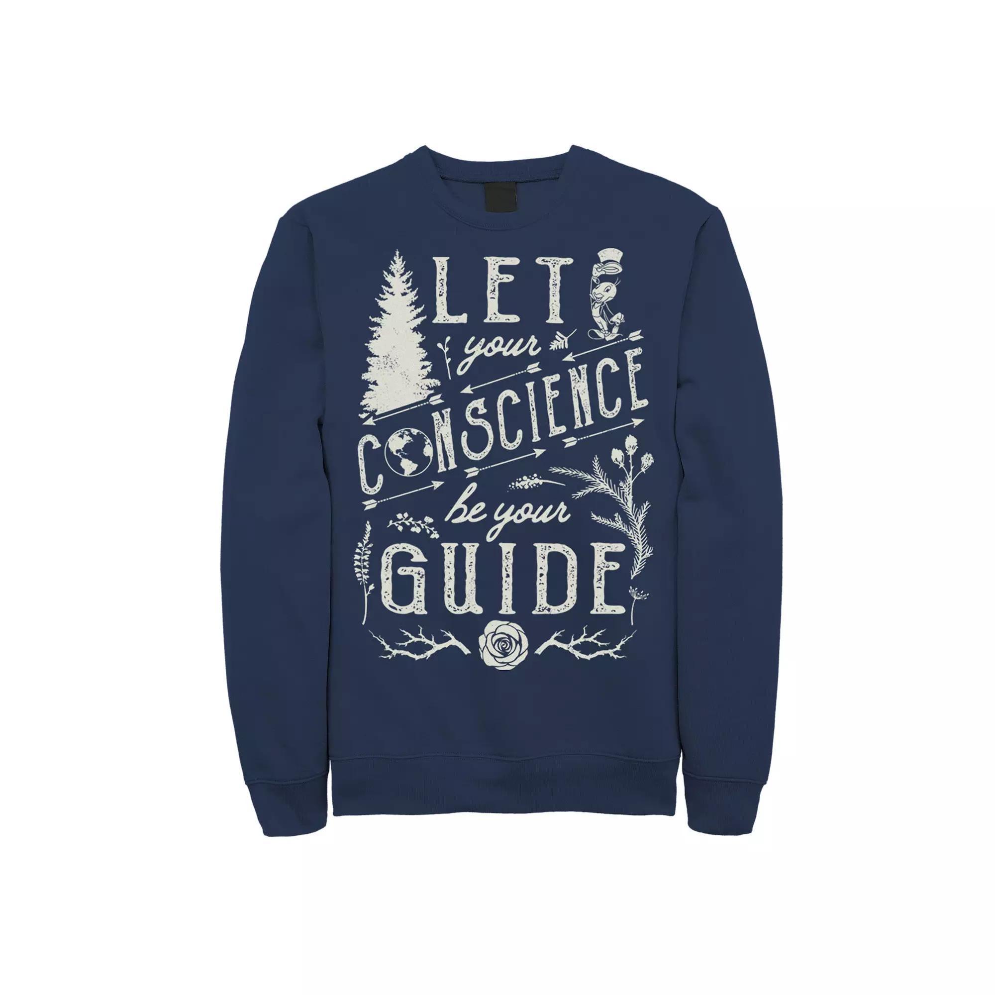 Disney's Pinocchio Let Your Conscience Be Your Guide Men's Sweatshirt, Size: XL, Blue Product Image