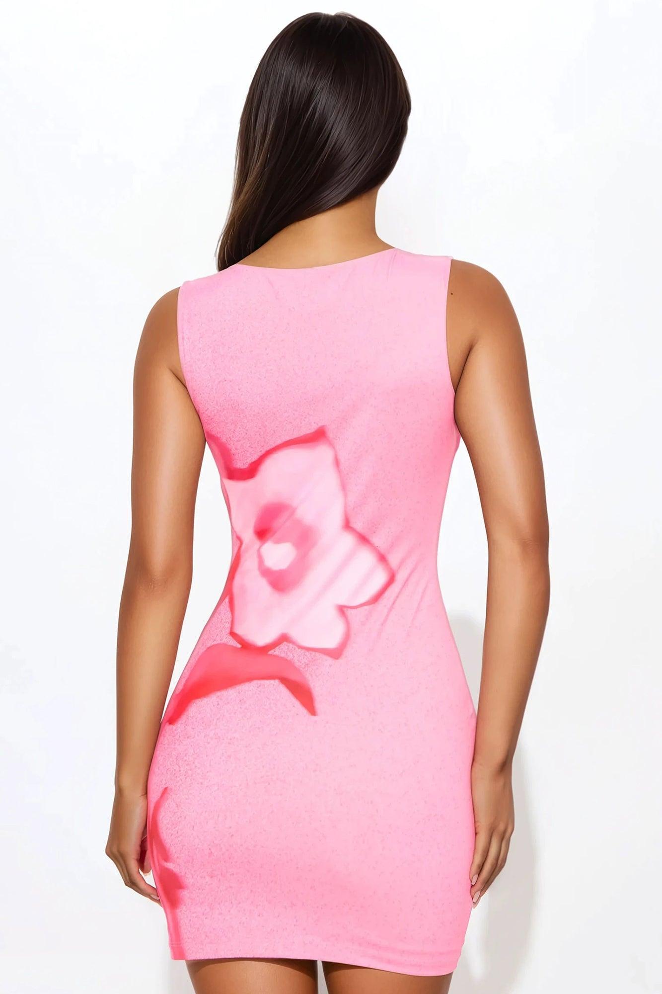 Kensie Sleeveless Floral Mini Dress - Pink Product Image