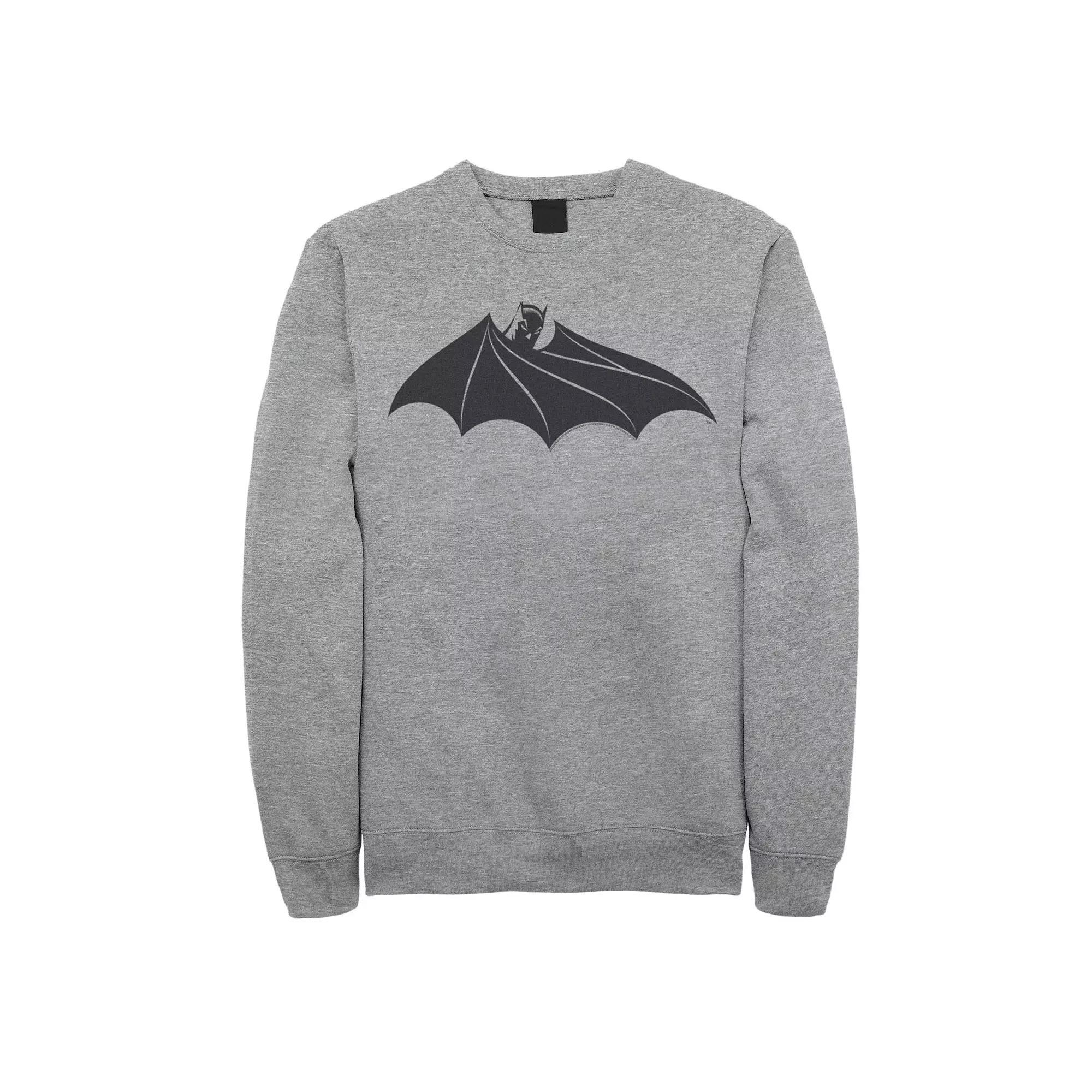 Men's DC Comics Batman Cloak Chest Logo Sweatshirt, Size: XL, Athletic Grey Product Image