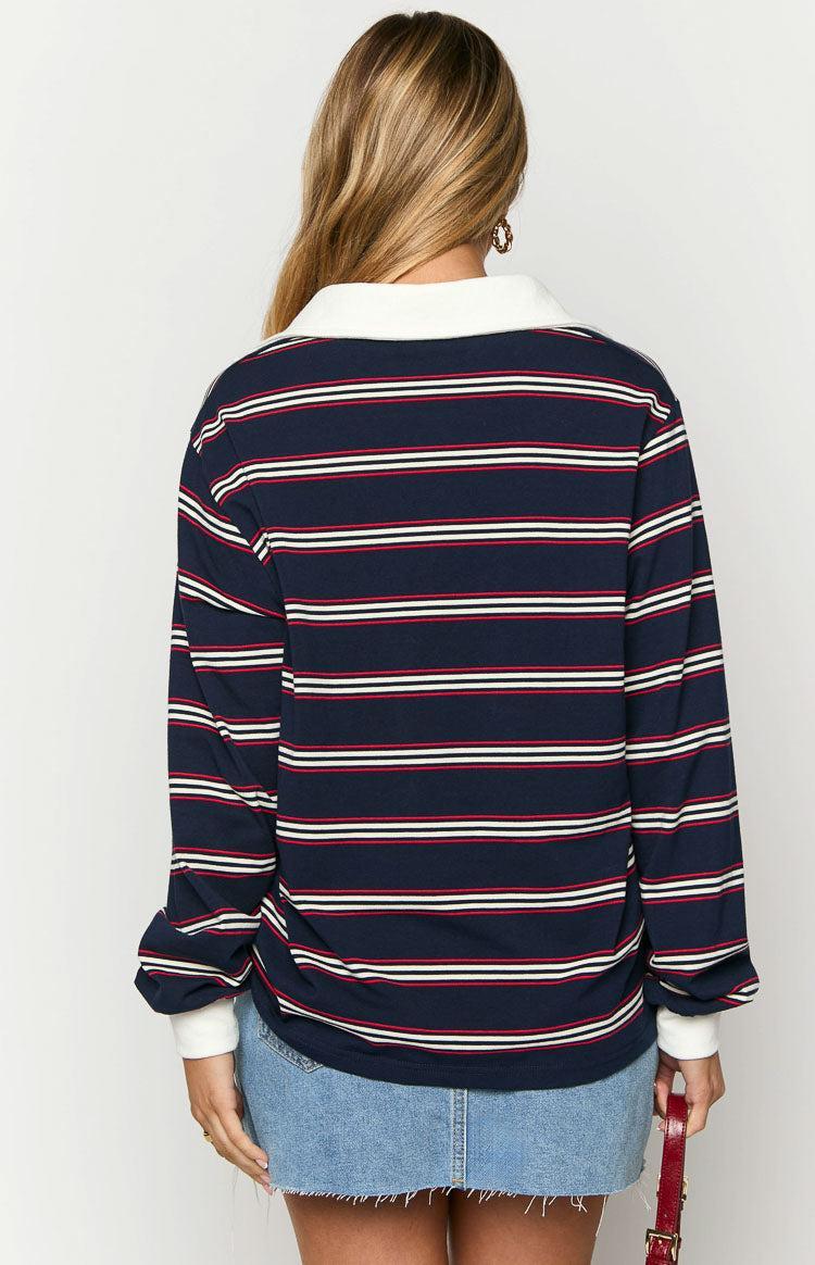 Carey Navy Striped Jersey Product Image