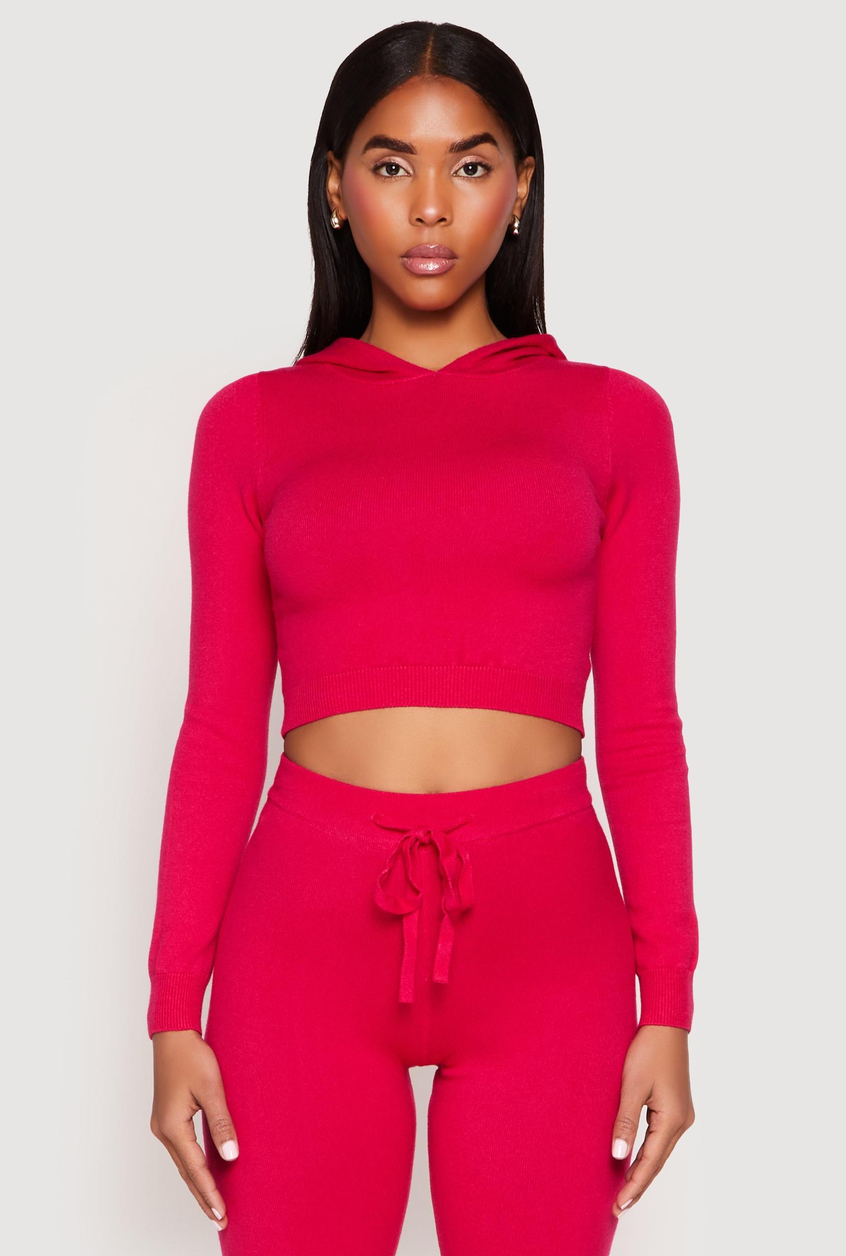 Womens Daisy Cropped Hooded Pullover Sweater Product Image