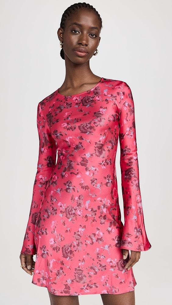 GANNI Printed Satin Mini Dress | Shopbop Product Image