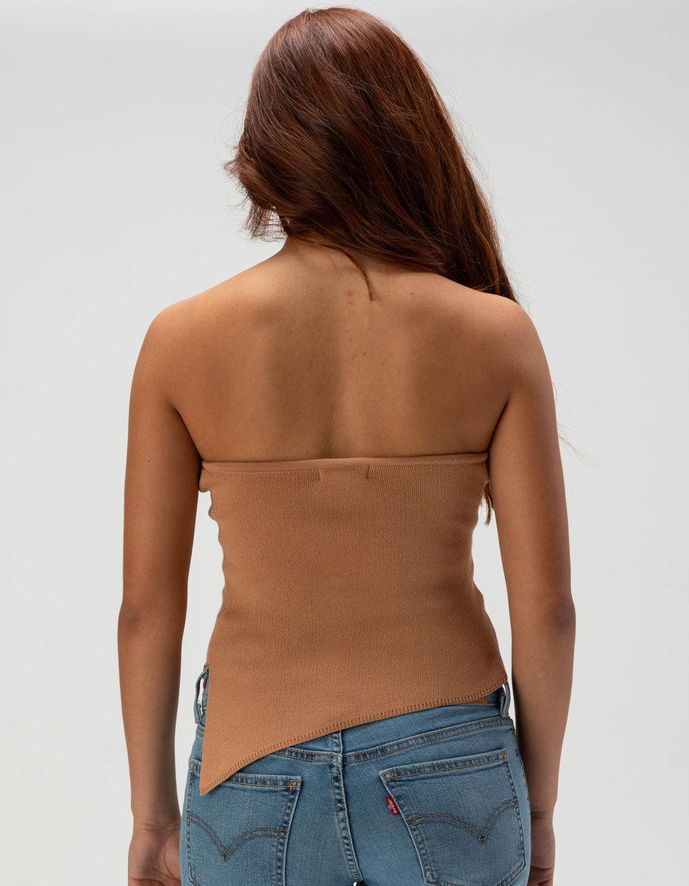 NO COMMENT Asymmetrical Sweater Womens Tube Top Product Image