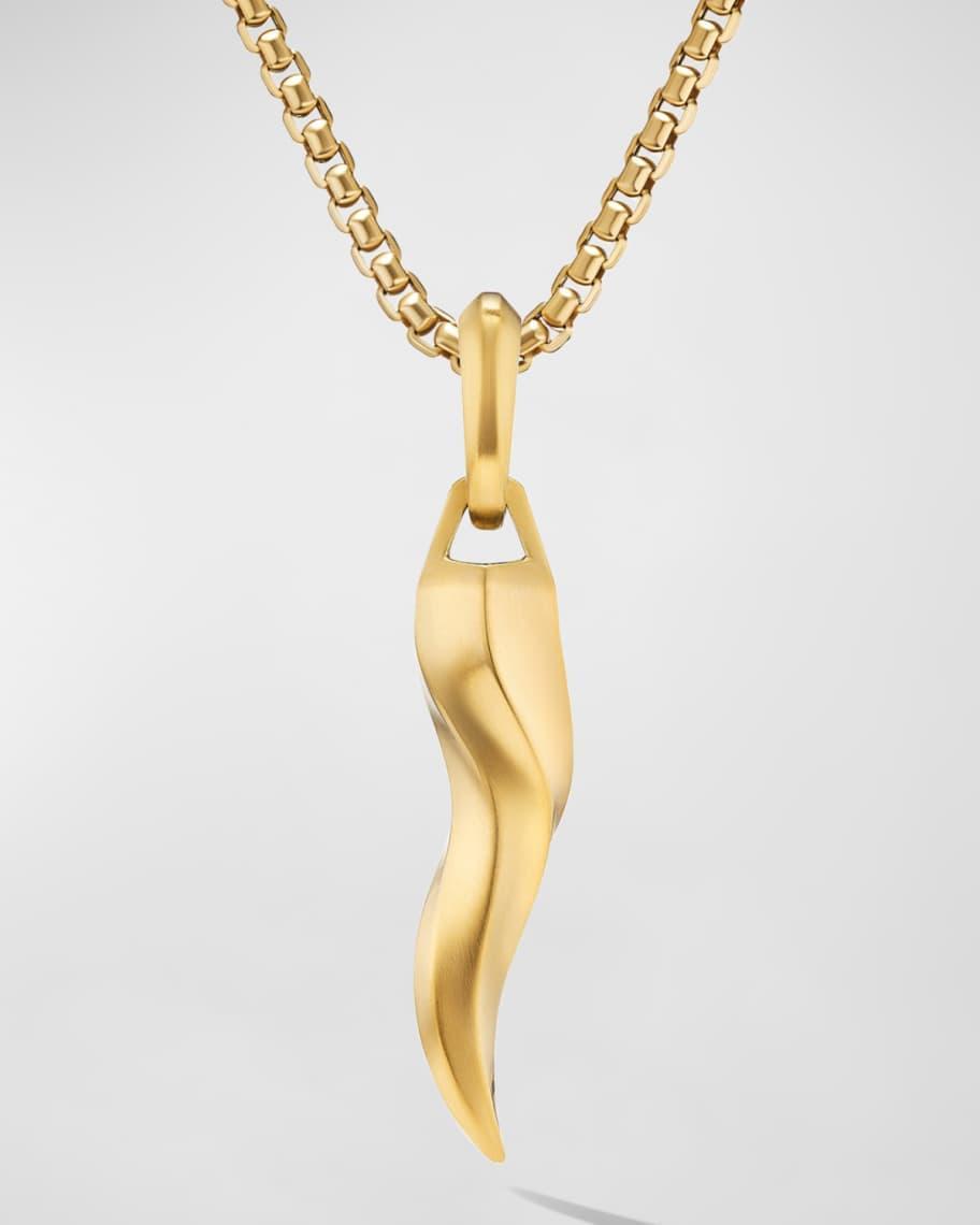 Mens Cornicello Pendant in 18K Gold, 30mm Product Image