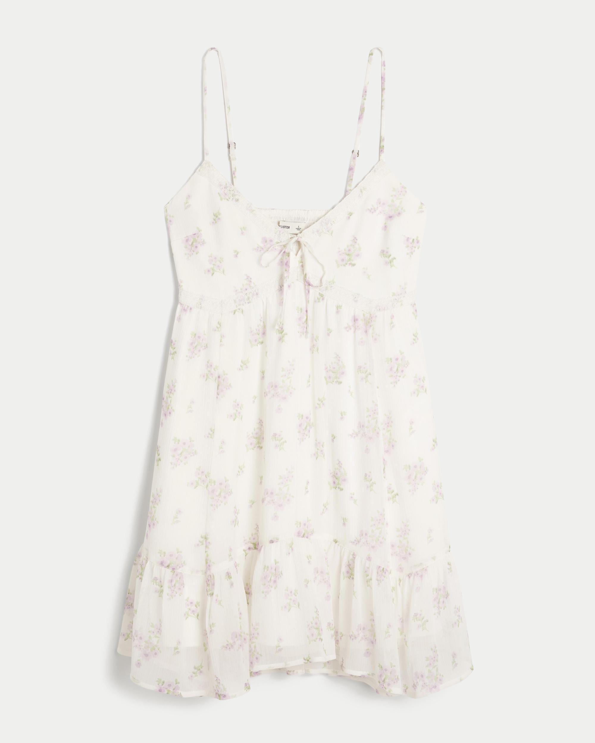Embroidered Asymmetrical Hem Mini Dress Product Image
