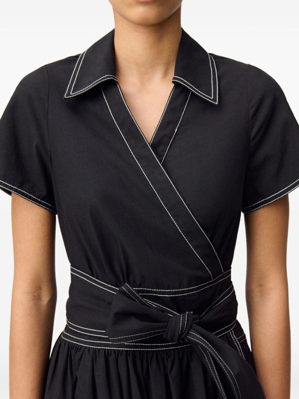 contrast-stitching midi dress Product Image