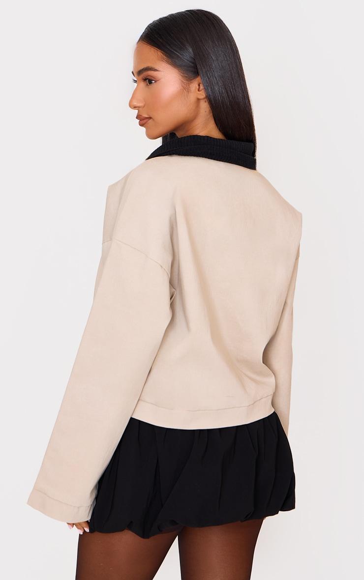 Petite Stone Contrast Collared Boxy Jacket Product Image