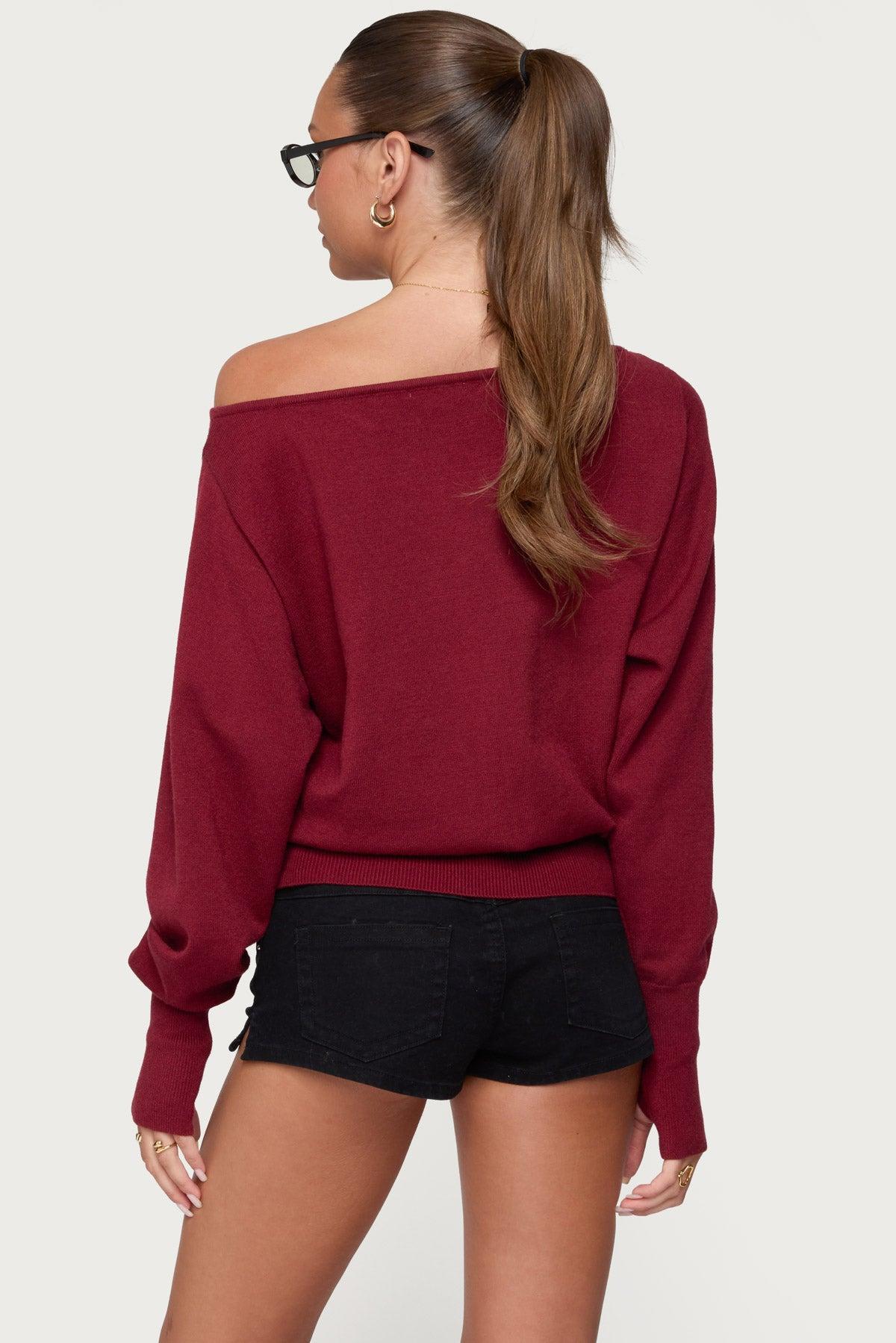 Off Shoulder Oversized Sweater Product Image