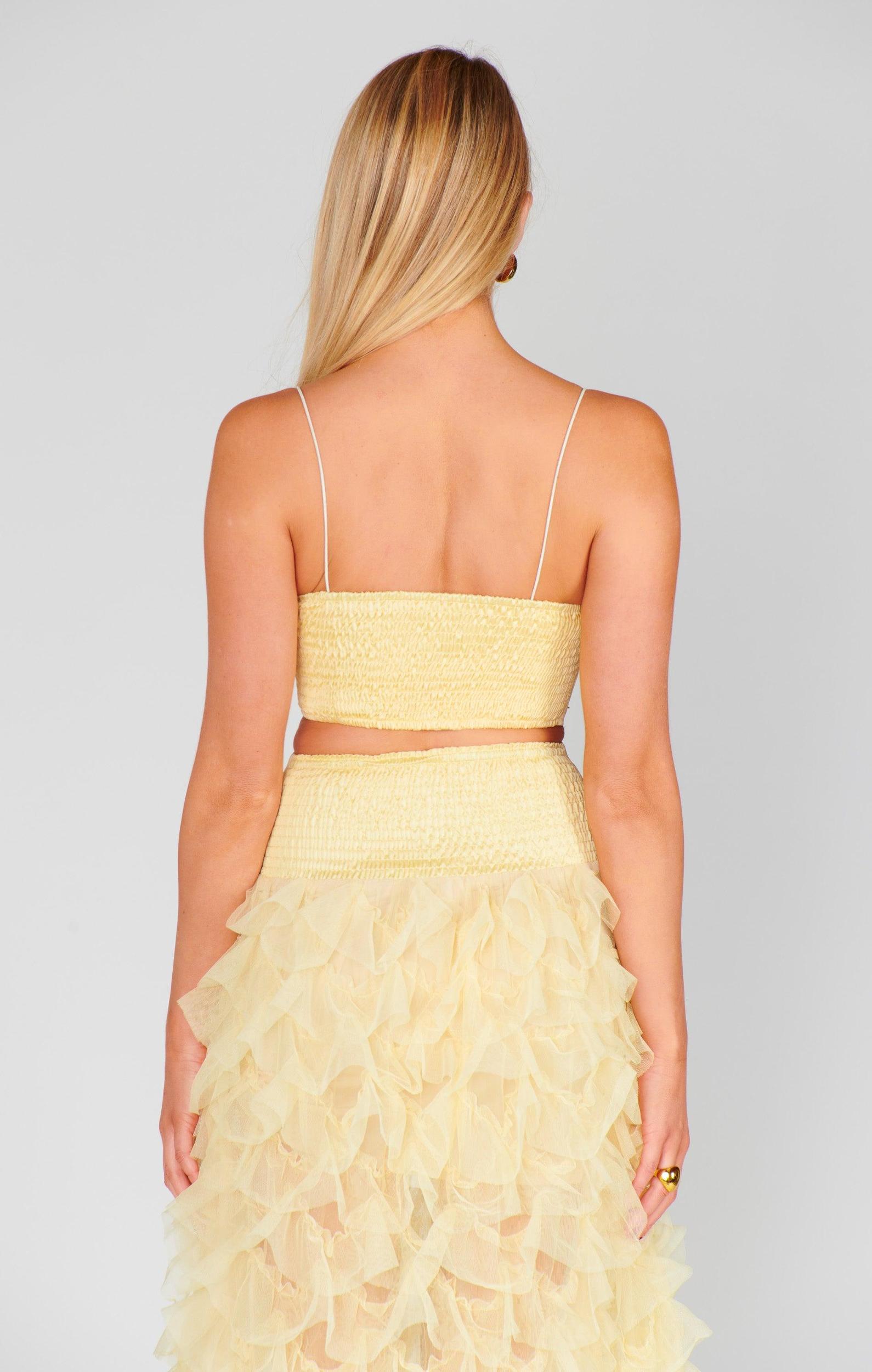 Tucker Top ~ Pale Yellow Luxe Satin Product Image