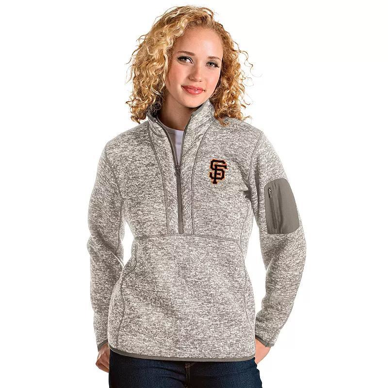 Women's Chicago Cubs 1/2 Zip Pullover Sweater, Size: Large, Beige Product Image
