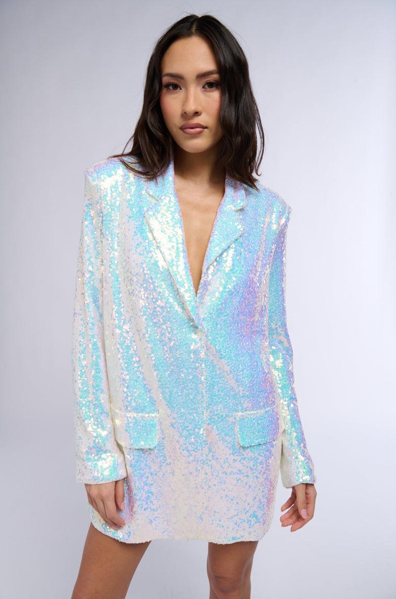 BOYFRIEND SEQUIN BLAZER IN PINK Product Image
