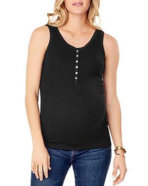 Ingrid & Isabel Maternity Ribbed Nursing Henley Tank Product Image