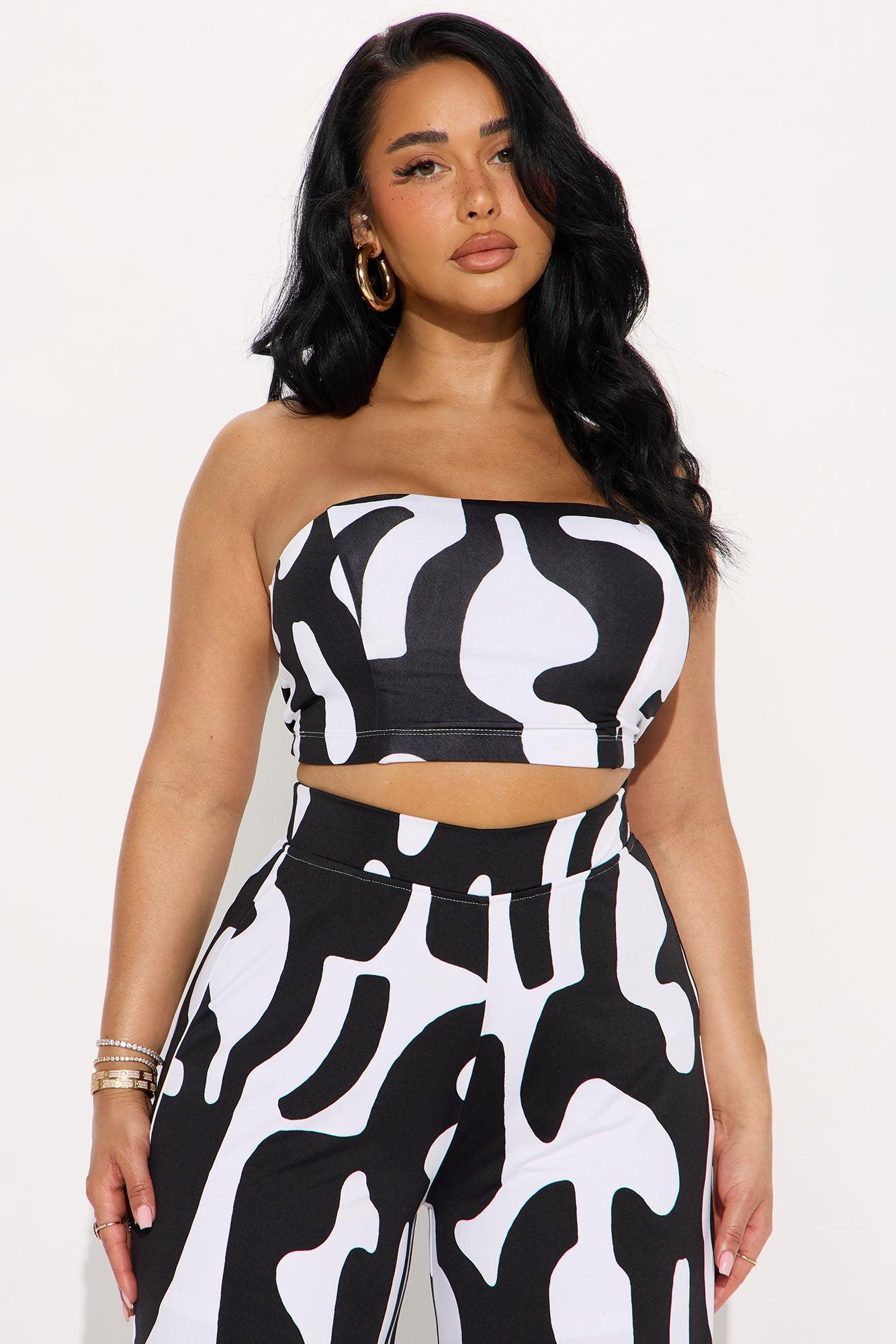 Abstract Allure Pant Set - Black/White Product Image