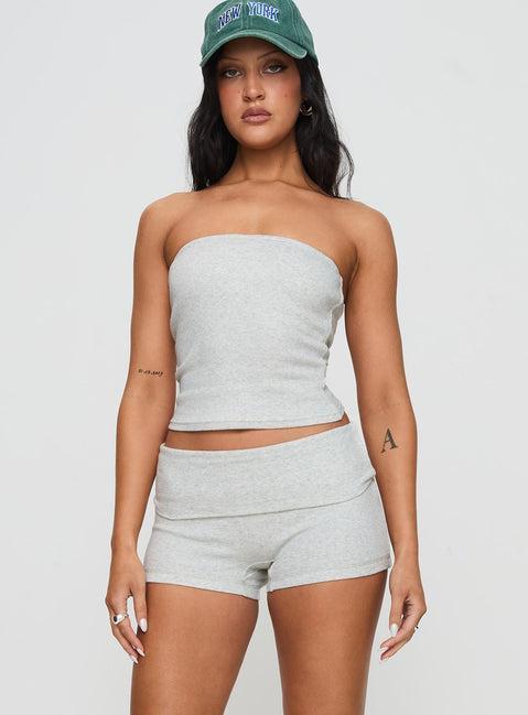 Baseline Low Rise Rib Shorts Grey Marle Product Image