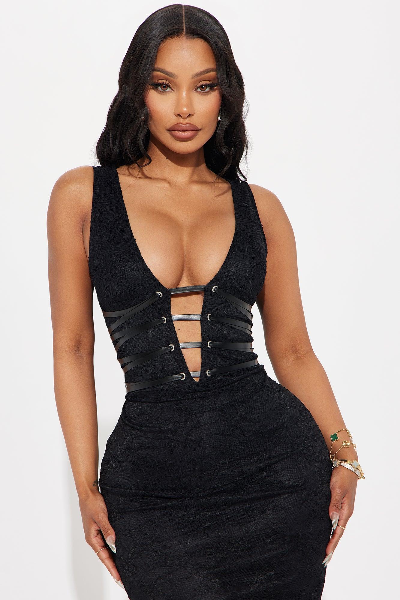 Modern Muse Lace Midi Dress - Black Product Image