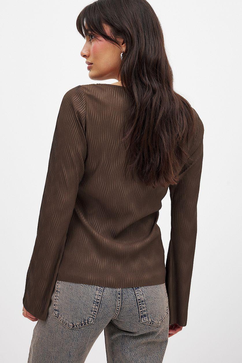 Long Sleeve Pleated Top Product Image