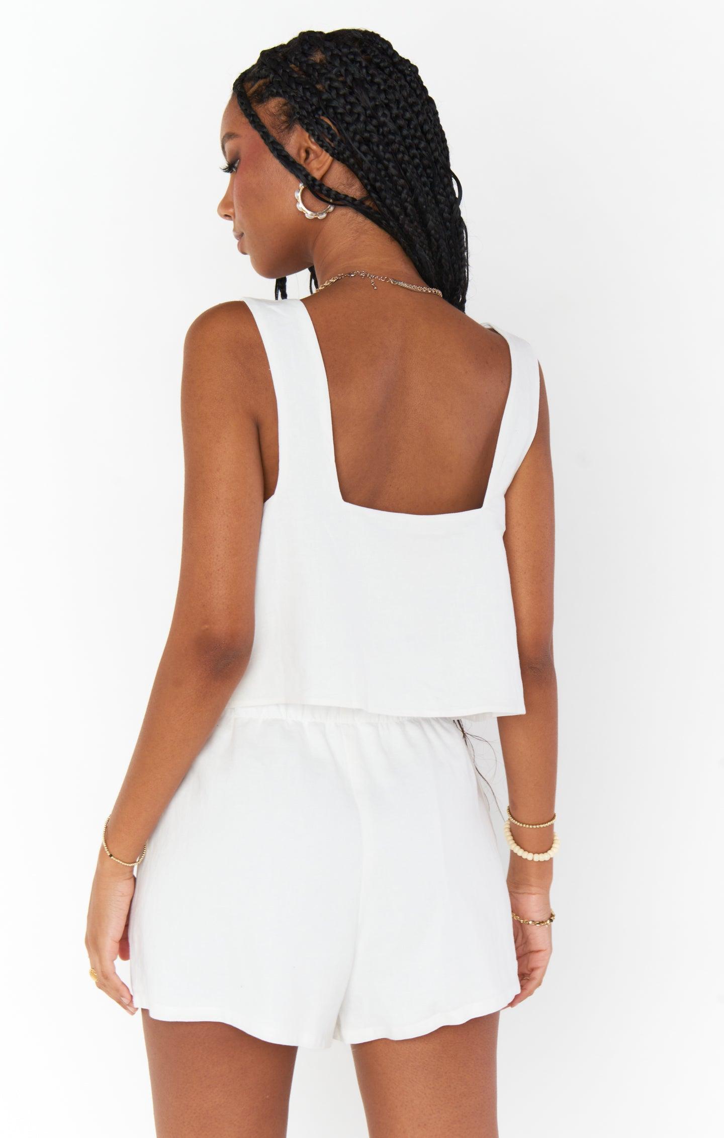 Hendrix Shorts ~ White Linen Product Image