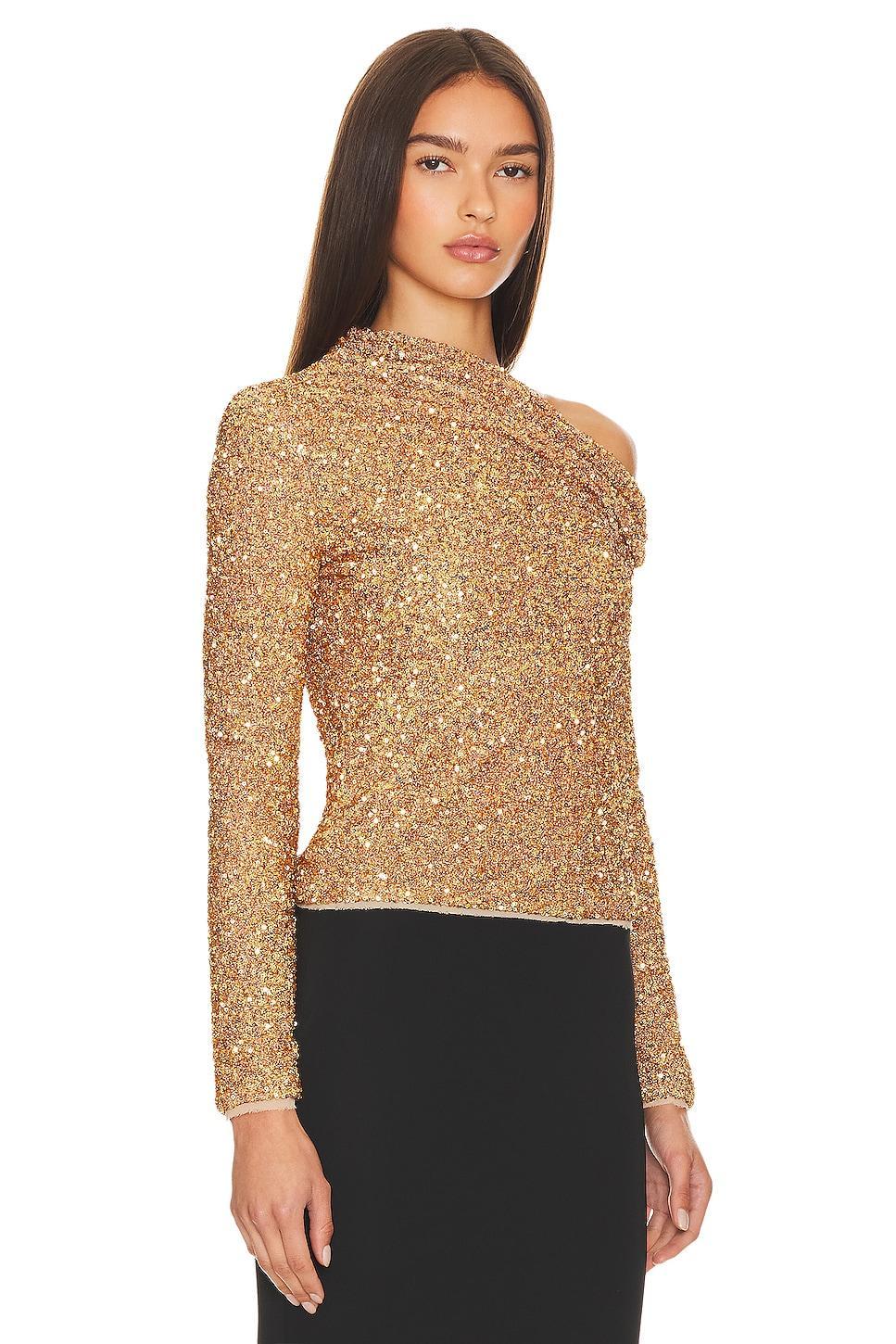Sequin Asymmetric Top self-portrait Product Image
