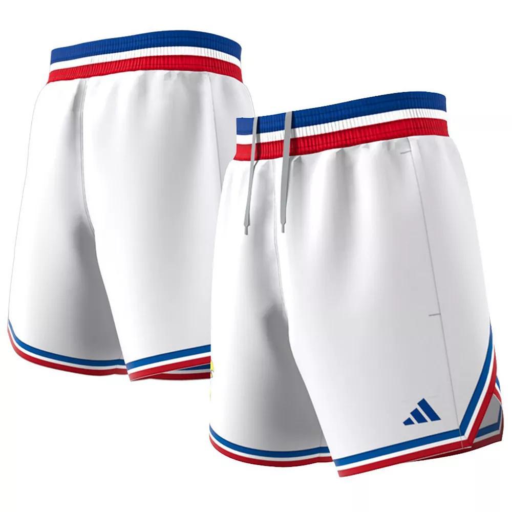 Men's adidas White Kansas Jayhawks Swingman Replica Basketball Shorts, Size: Small Product Image