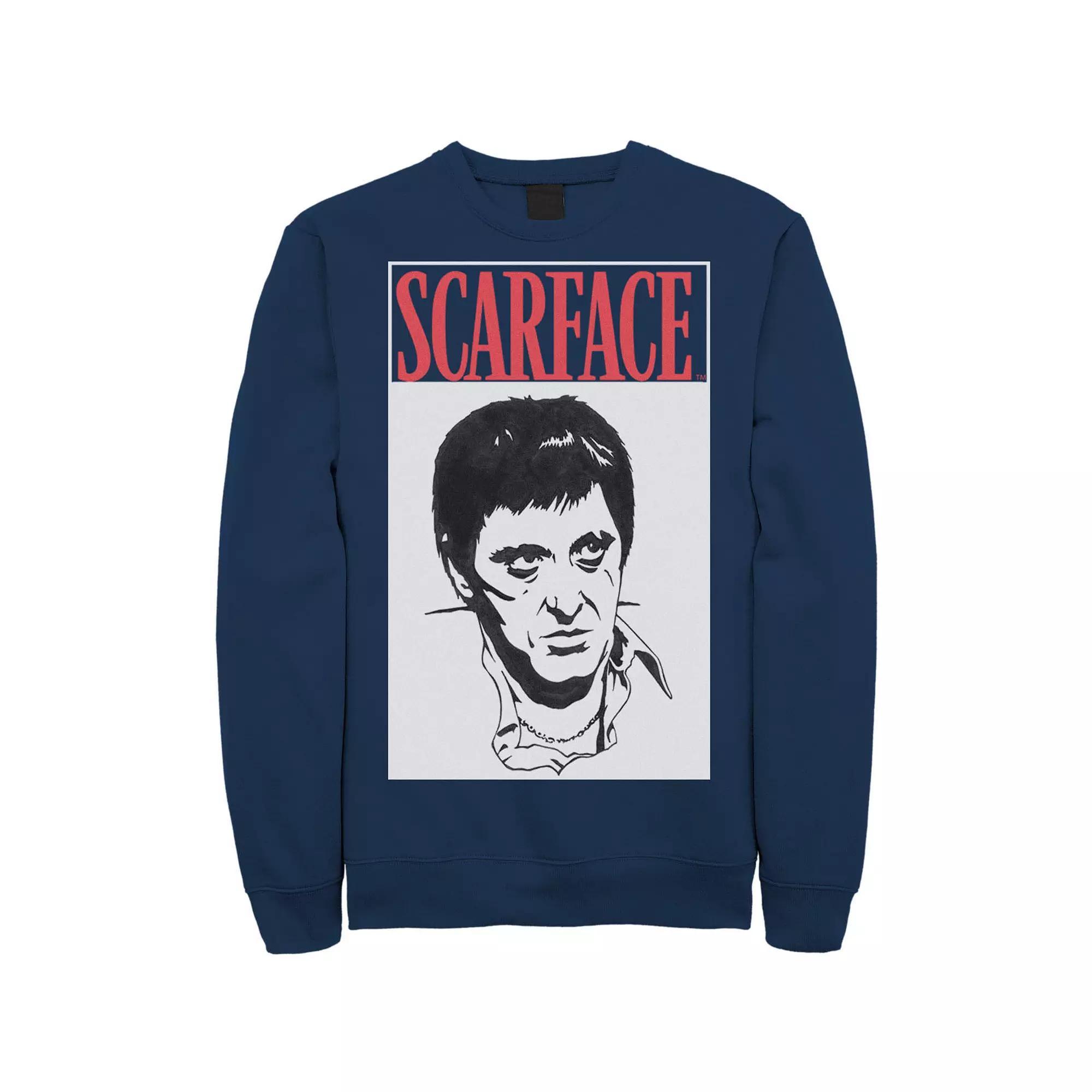 Men's Scar Face Scare Face Stare Big Face Sweatshirt, Size: Large, Black Product Image