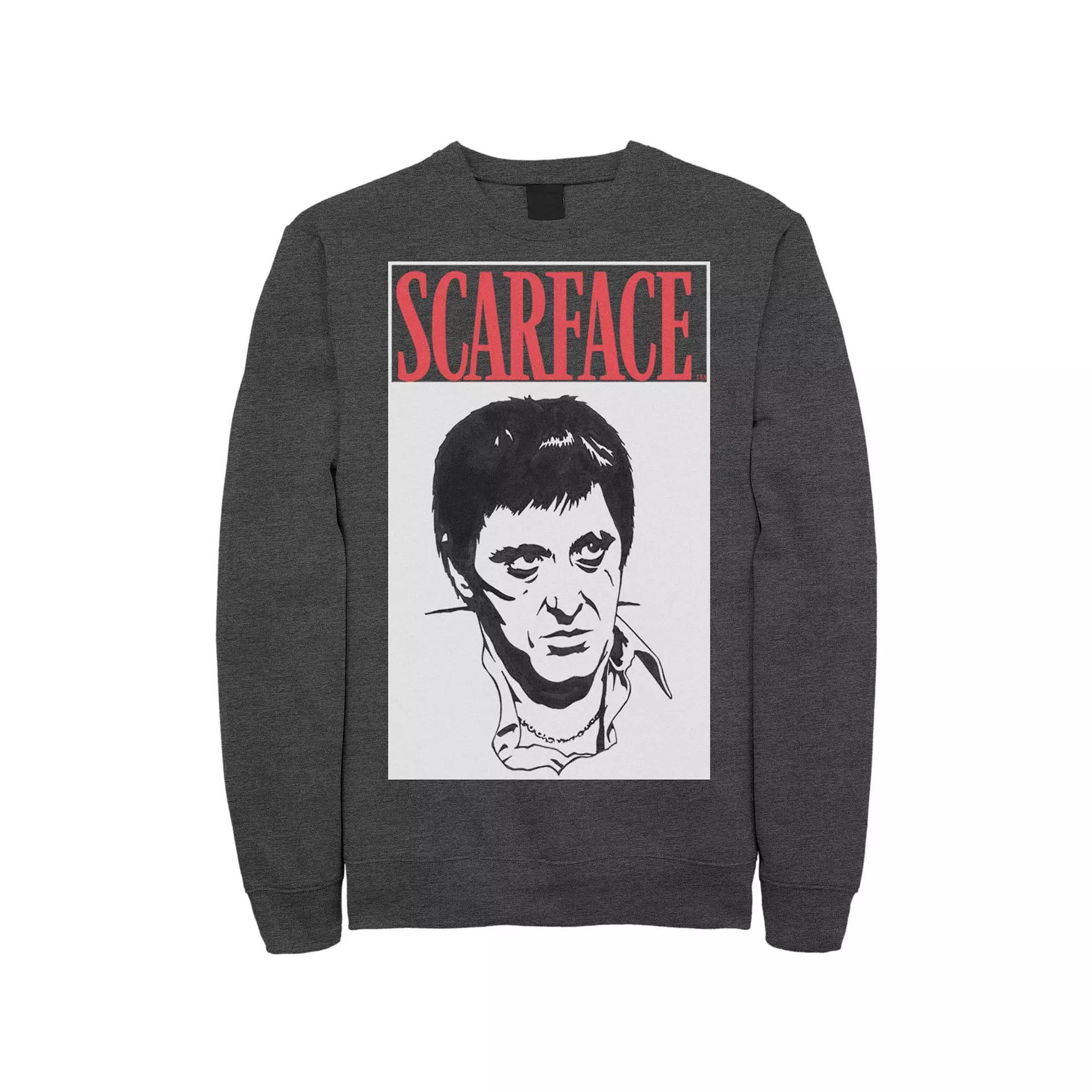 Men's Scar Face Scare Face Stare Big Face Sweatshirt, Size: Large, Black Product Image