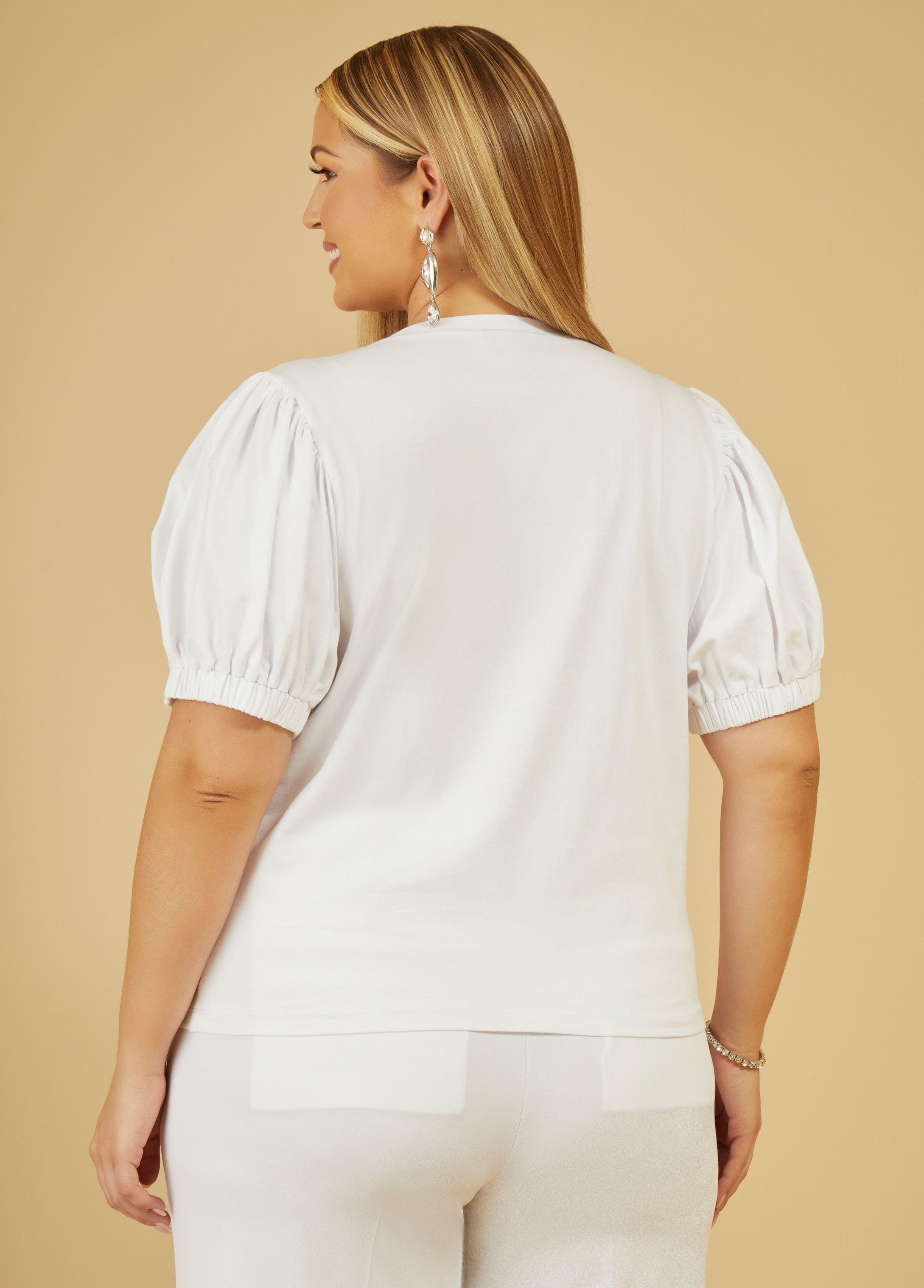 Puffed Sleeve Crystal Top Product Image