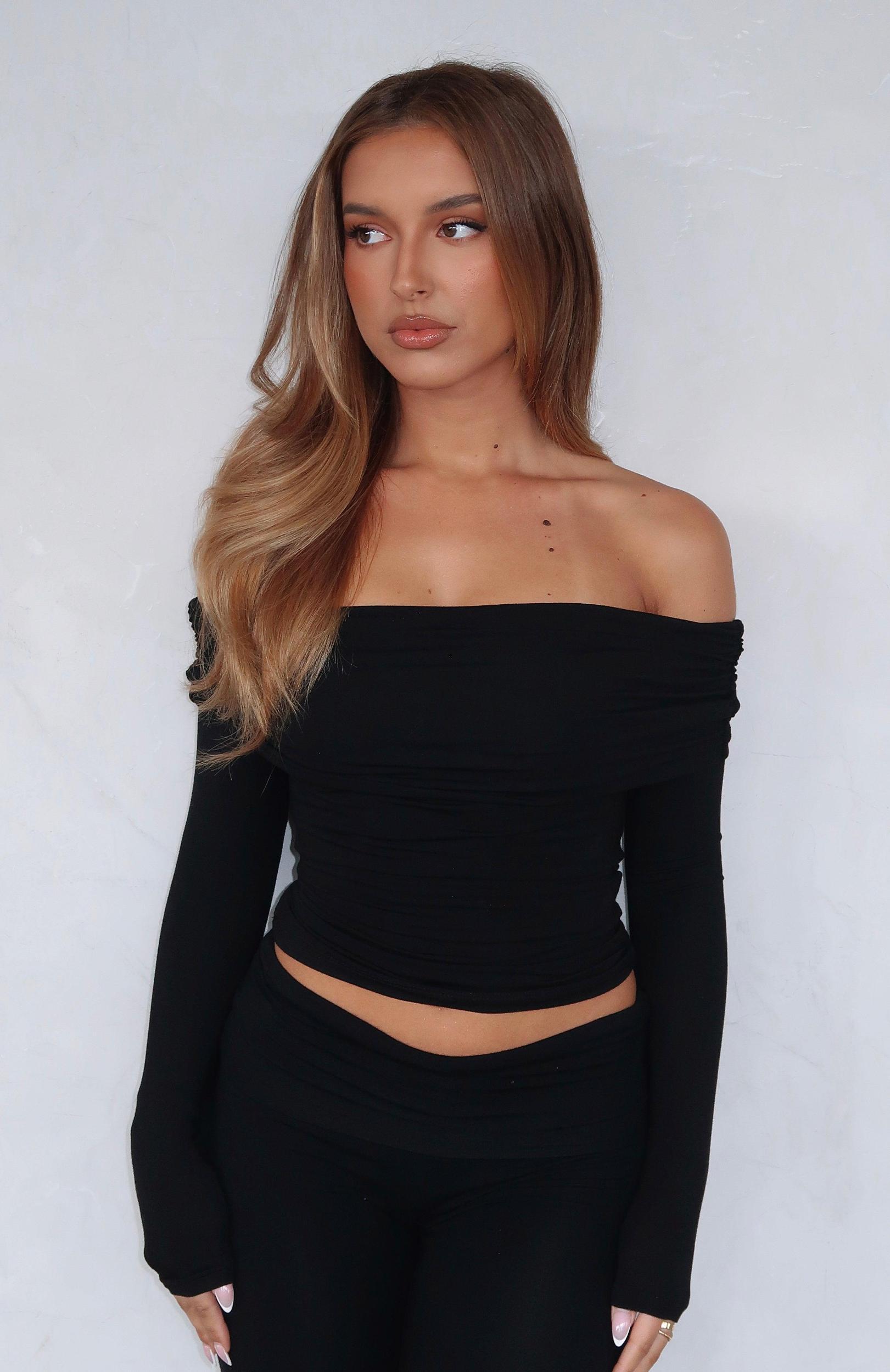 Never On Time Long Sleeve Top Black Product Image