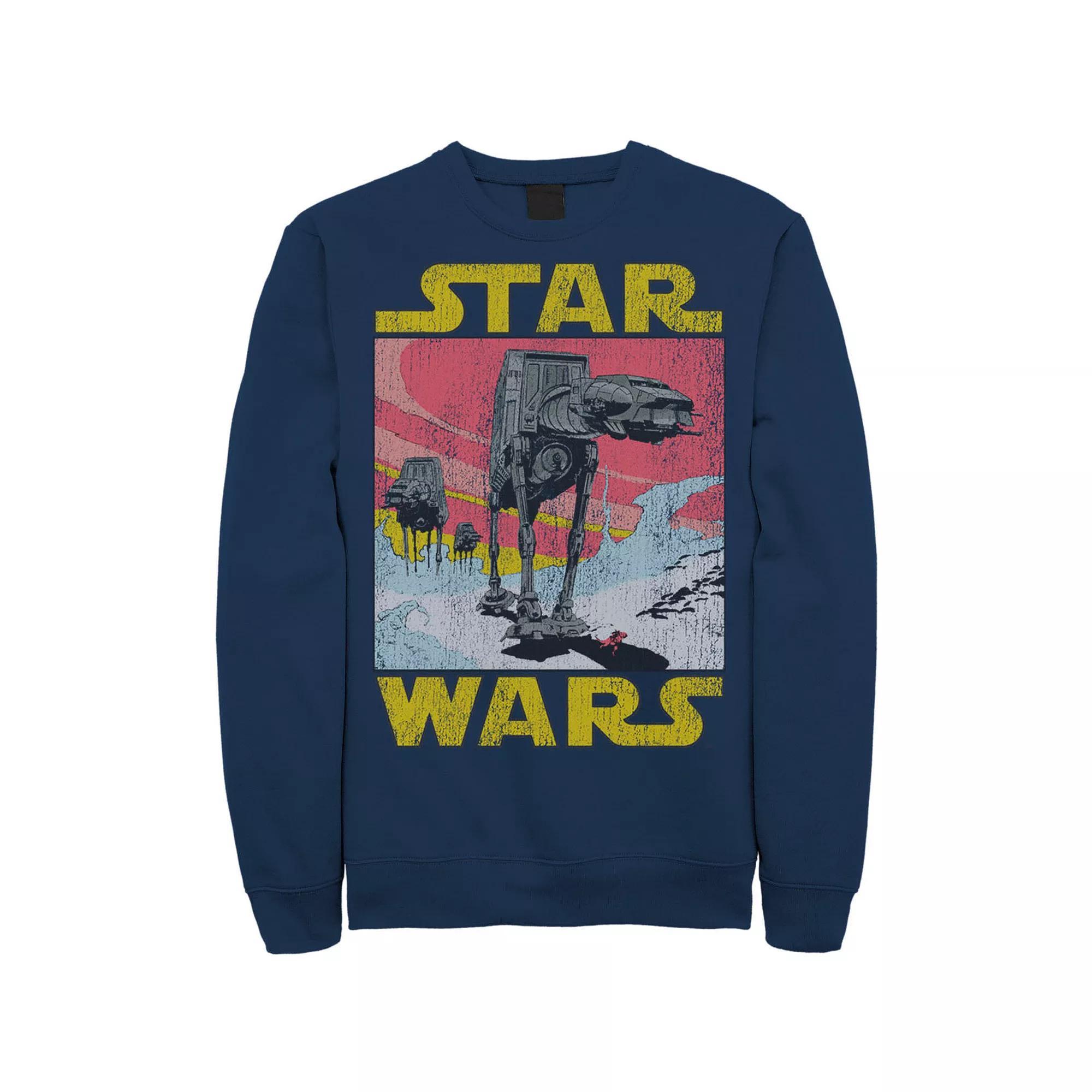 Men's Star Wars At-AT Retro Poster Sweatshirt, Size: Large, Grey Heather Product Image