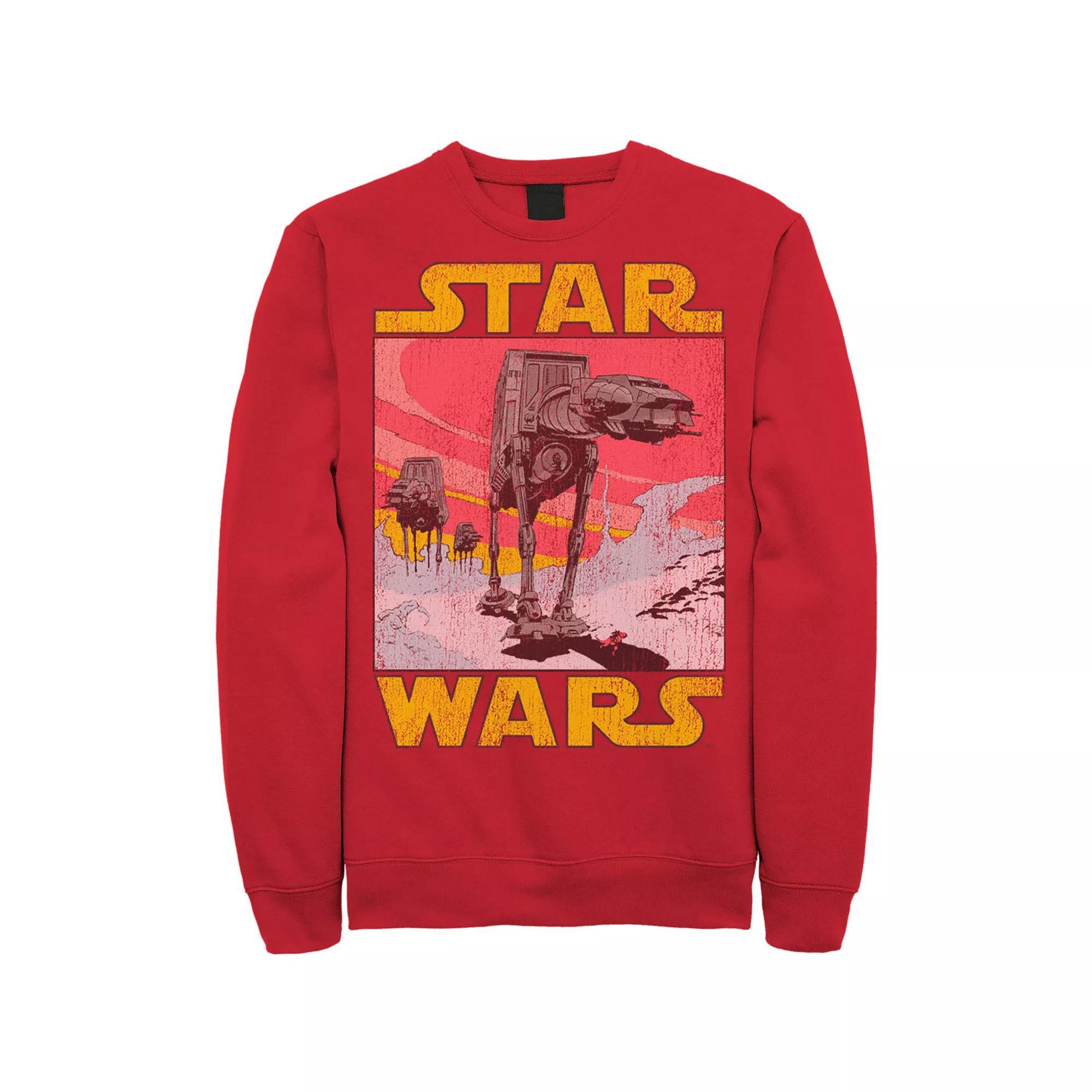 Men's Star Wars At-AT Retro Poster Sweatshirt, Size: Large, Grey Heather Product Image