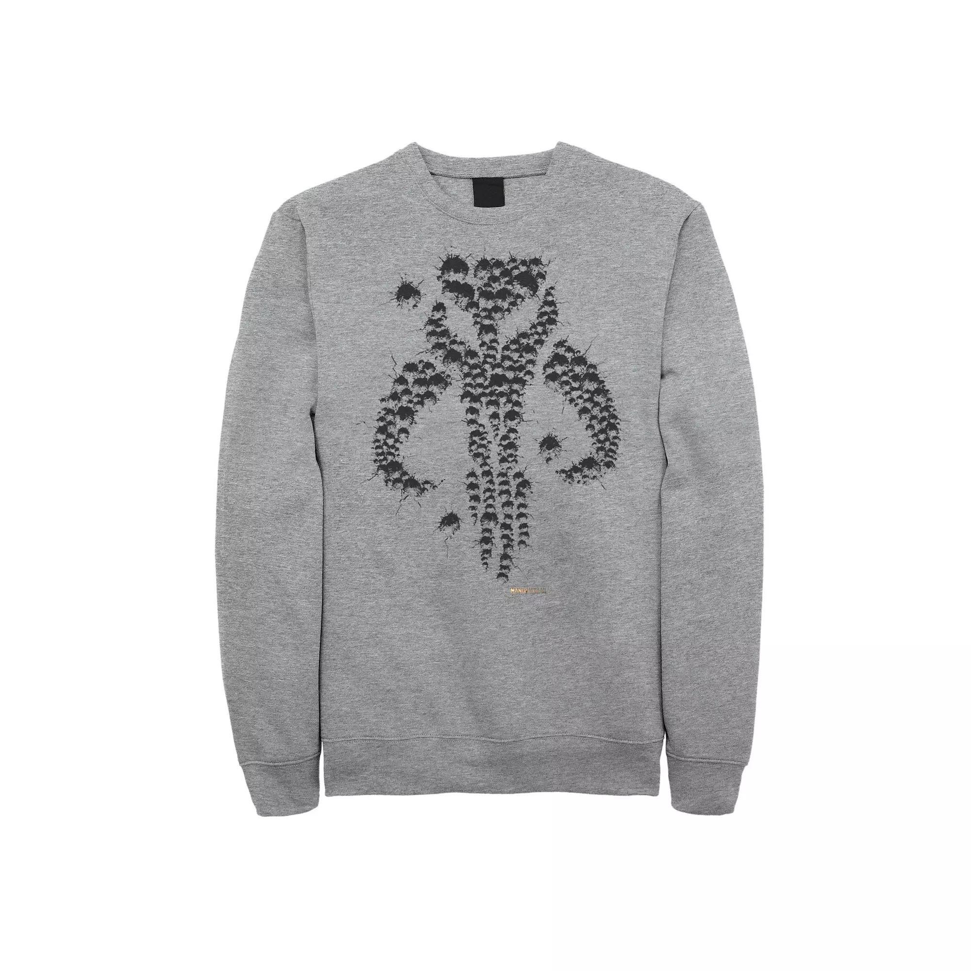 Men's The Mandalorian Mythosaur Bullet Hole Sweatshirt, Size: 3XL, Athletic Grey Product Image