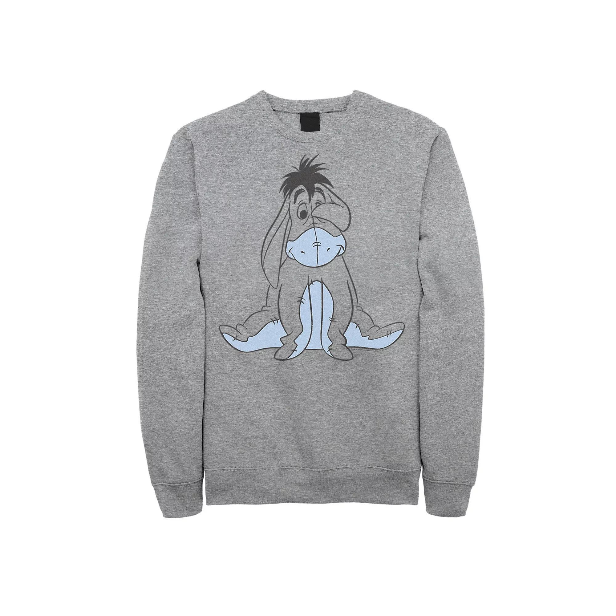 Disneys Big & Tall Winnie The Pooh Happy Eeyore Art Sketch Fleece, Mens Athletic Grey Product Image
