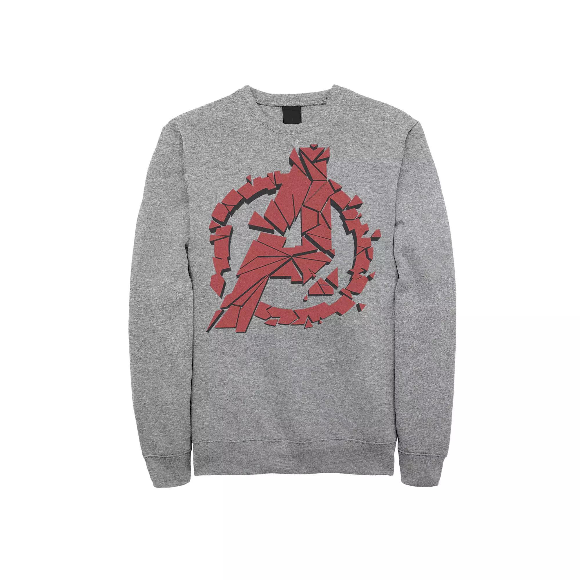 Men's Marvel Avengers Endgame Shattered Logo Sweatshirt, Size: Medium, Athletic Grey Product Image