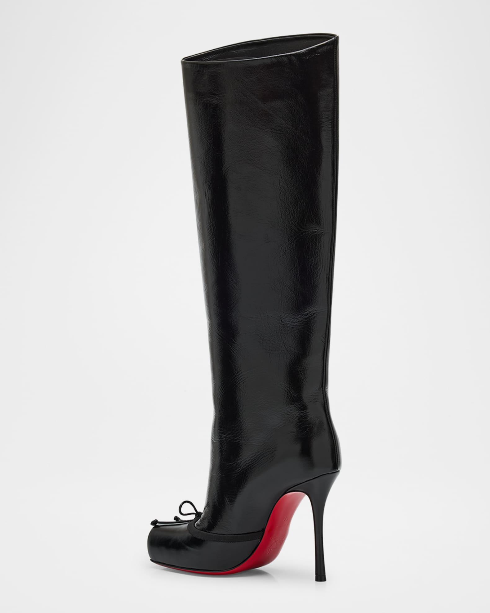 Cassia Nodo Botta Leather Red Sole Knee Boots Product Image
