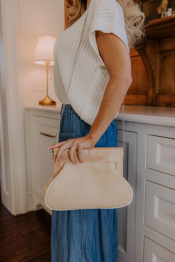 Vacay Mode Raffia Woven Clutch Product Image