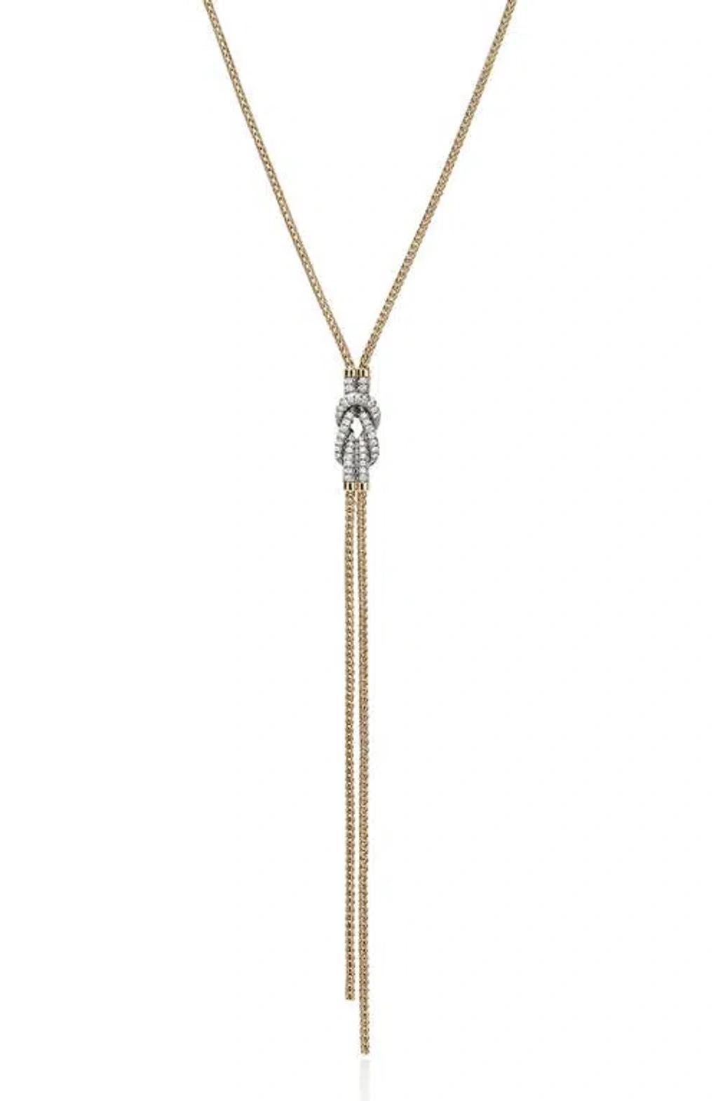 JOHN HARDY 14k Yellow Gold Love Knot Diamond Lariat Necklace, 18-20 Product Image