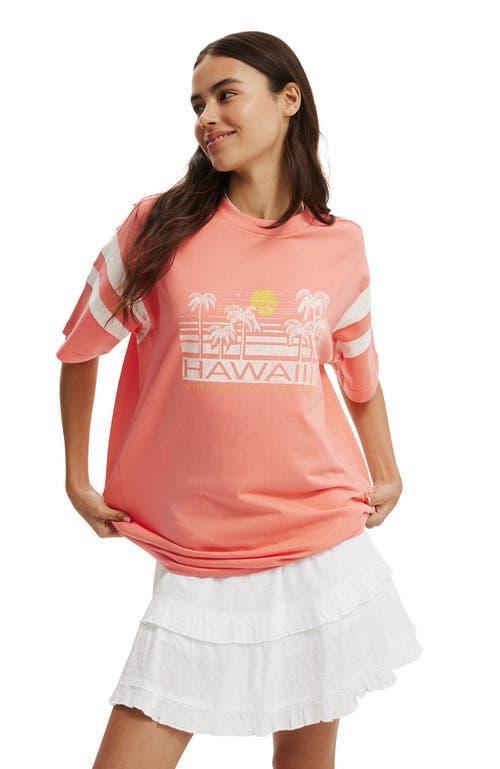 Cotton On Women's Super Oversized Graphic Tee in Hawaii Nectarine at Nordstrom, Size Xx-Small Product Image