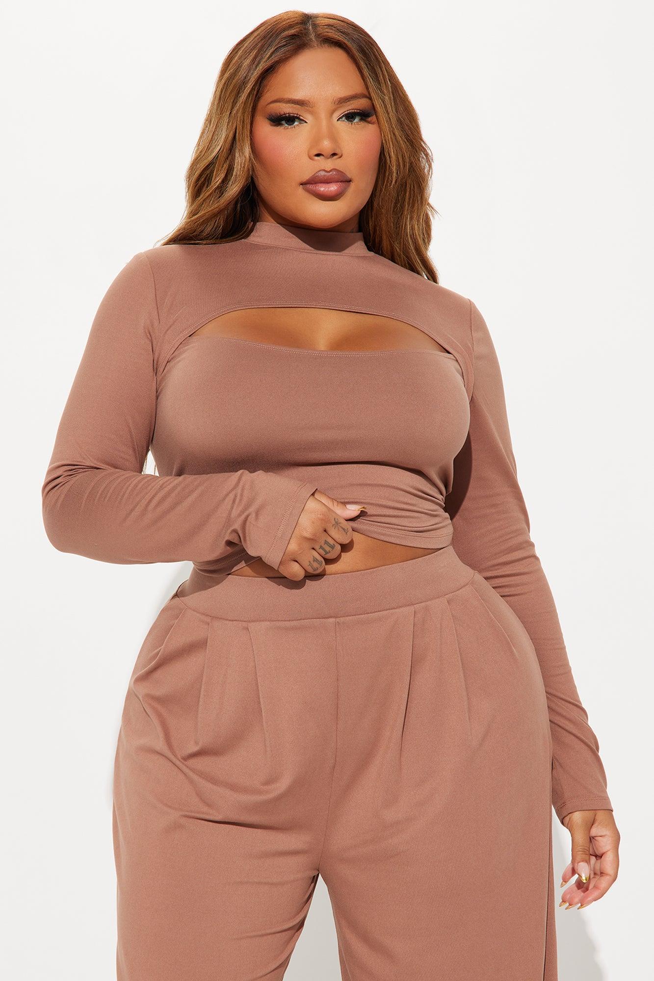 Choosing You Wide Leg Pant Set - Mocha Product Image