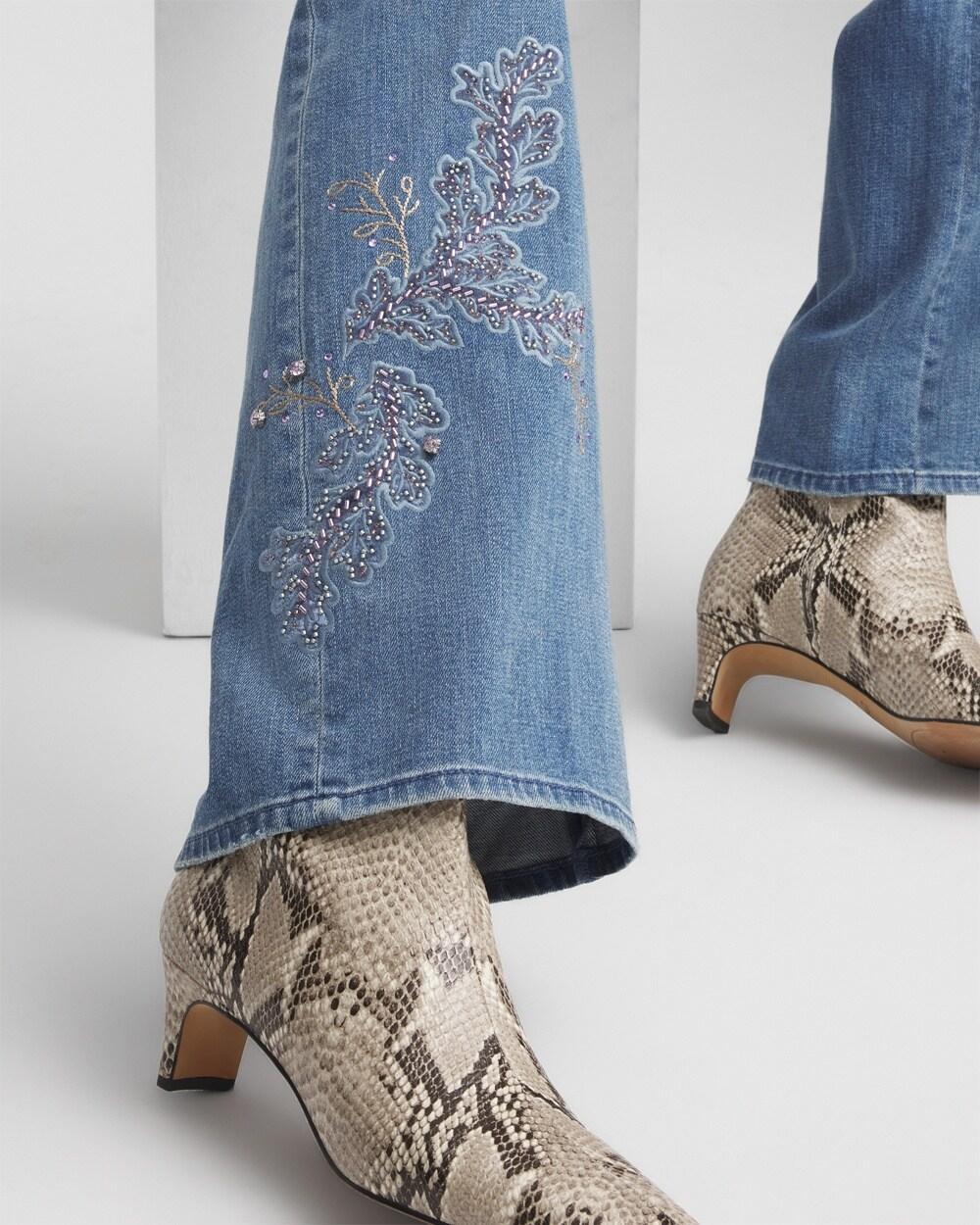 Embellished High Rise Wide Leg Jeans Product Image
