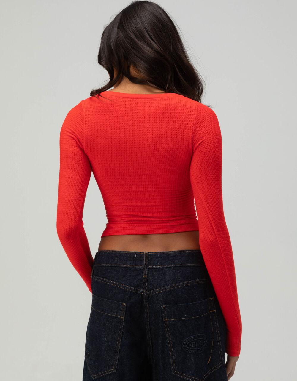 BDG Urban Outfitters Knockout Womens Lace Up Top - RED Product Image