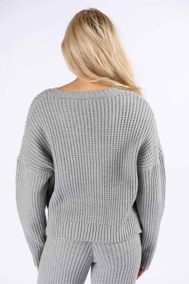 This Is Why Charcoal Thermal Waffle Knit Pullover SALE Product Image